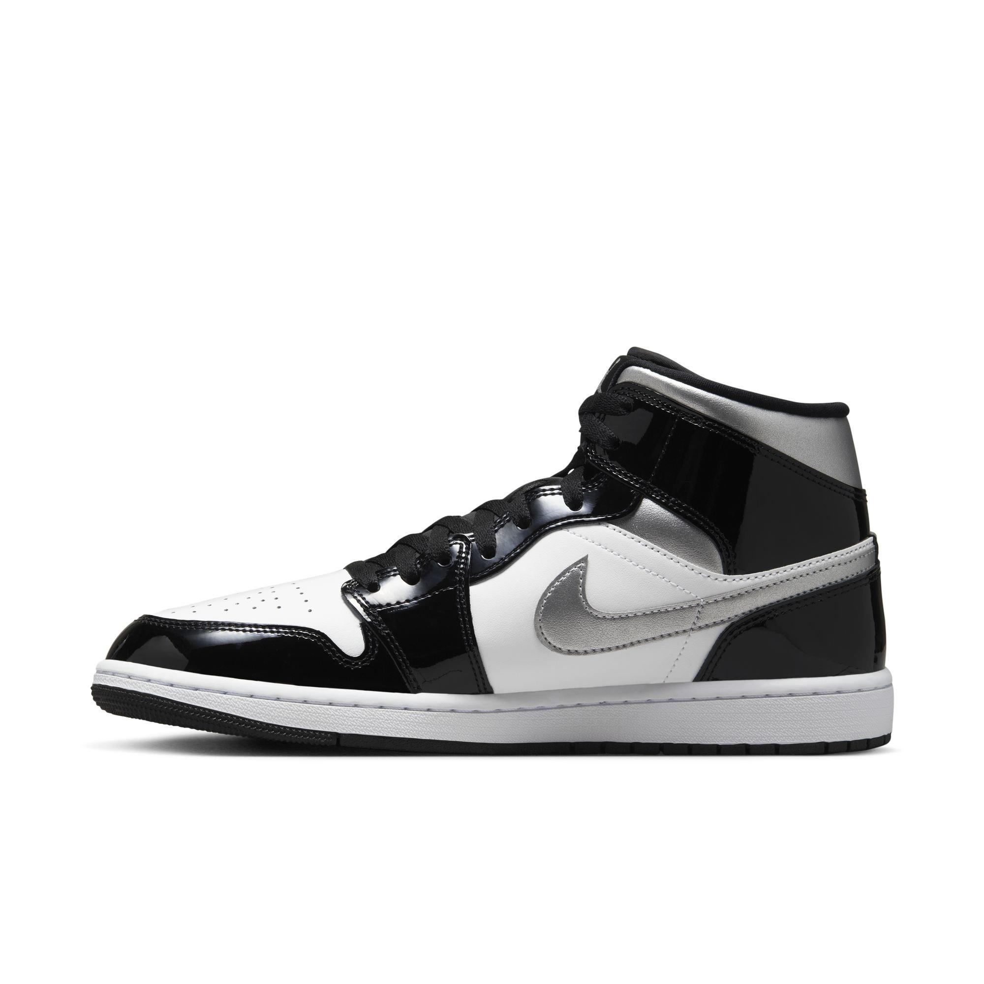 Jordan 1 Mid SE "Black/Metallic Silver" Men's Shoe - BLACK/SILVER Thumbnail View 4