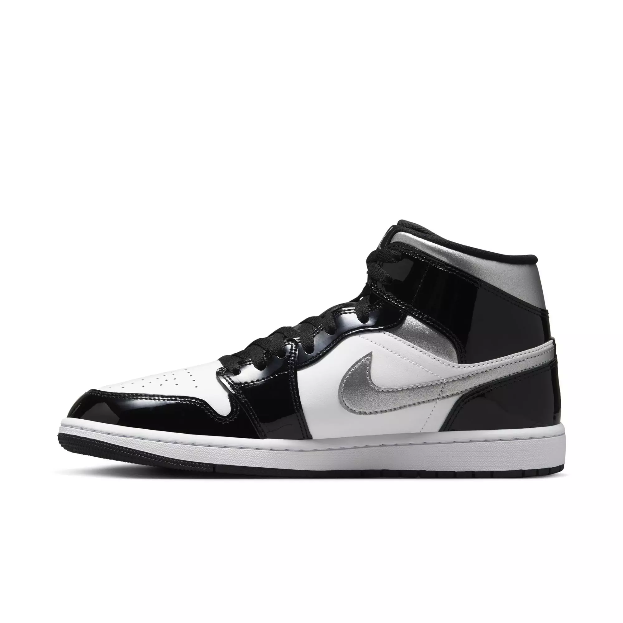 Jordan 1 Mid SE "Black/Metallic Silver" Men's Shoe - BLACK/SILVER