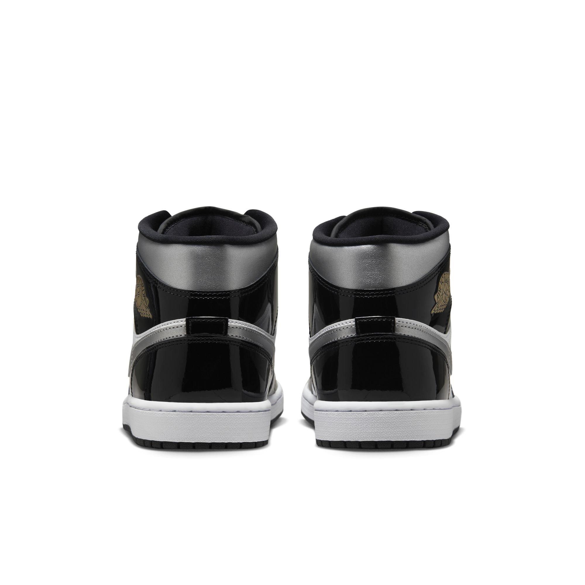 Jordan 1 Mid SE "Black/Metallic Silver" Men's Shoe - BLACK/SILVER Thumbnail View 5