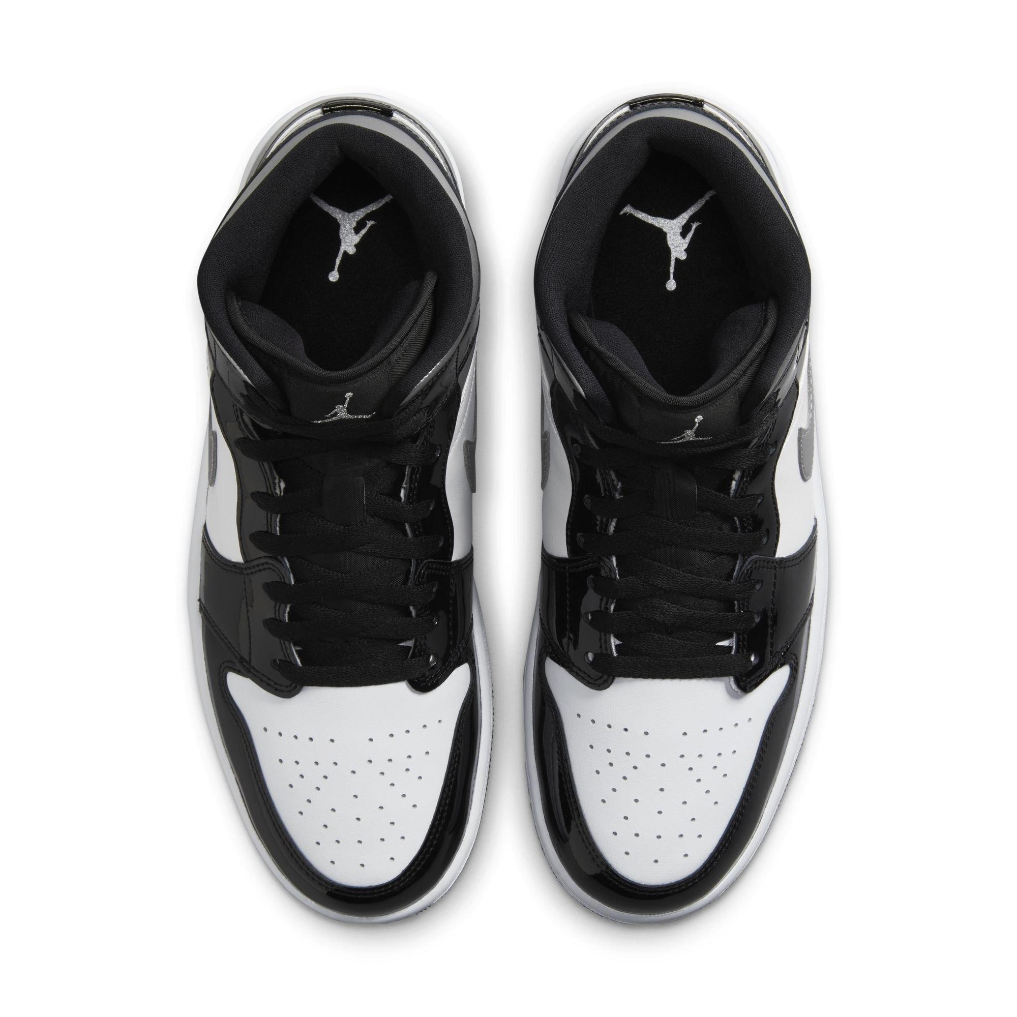 Jordan 1 Mid SE "Black/Metallic Silver" Men's Shoe - BLACK/SILVER Thumbnail View 7