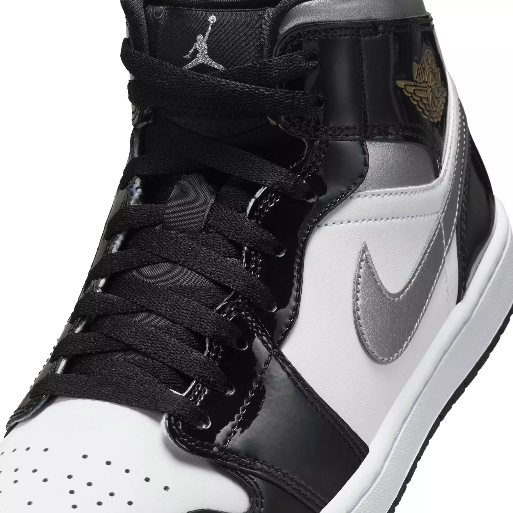 Jordan 1 Mid SE "Black/Metallic Silver" Men's Shoe - BLACK/SILVER