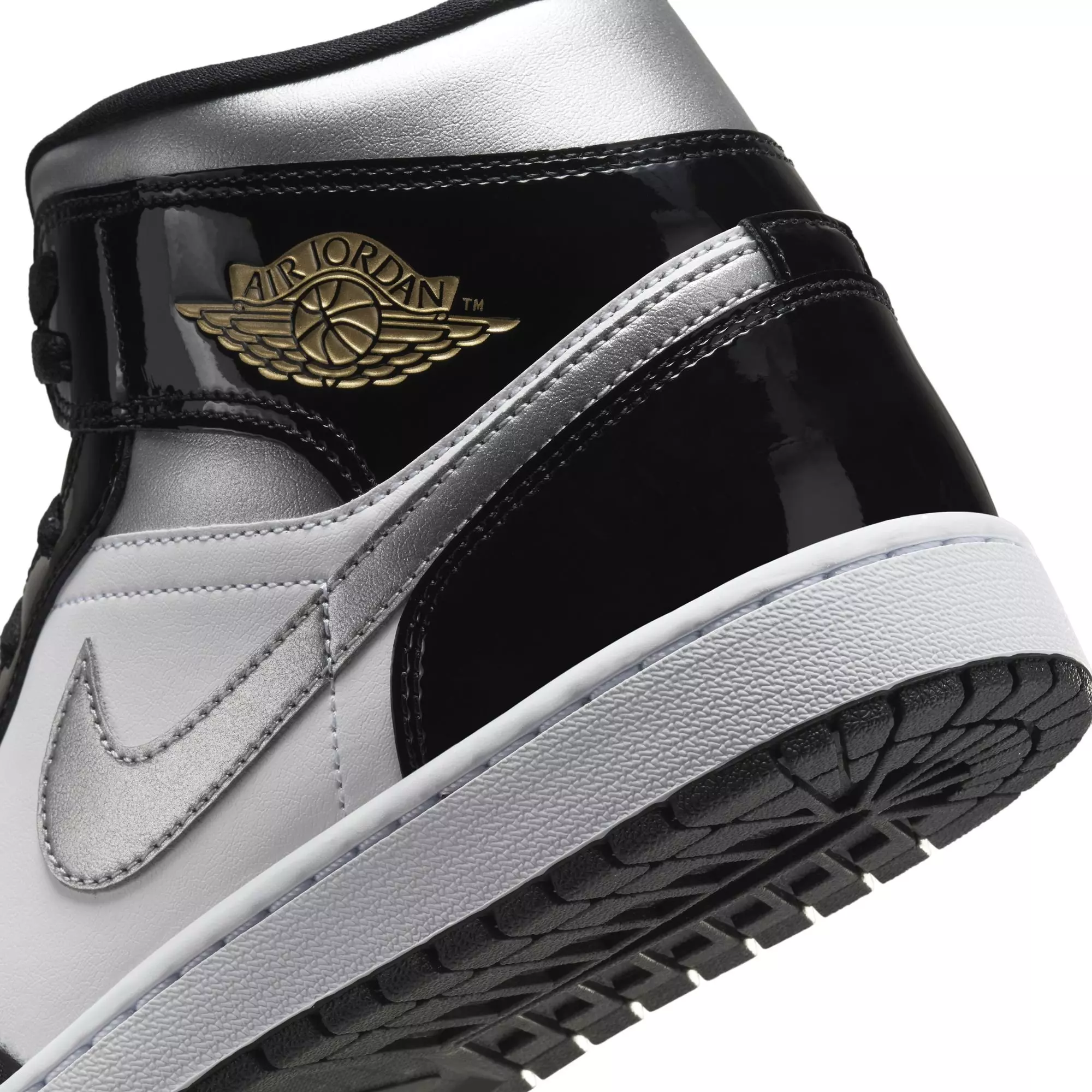 Jordan 1 Mid SE "Black/Metallic Silver" Men's Shoe - BLACK/SILVER