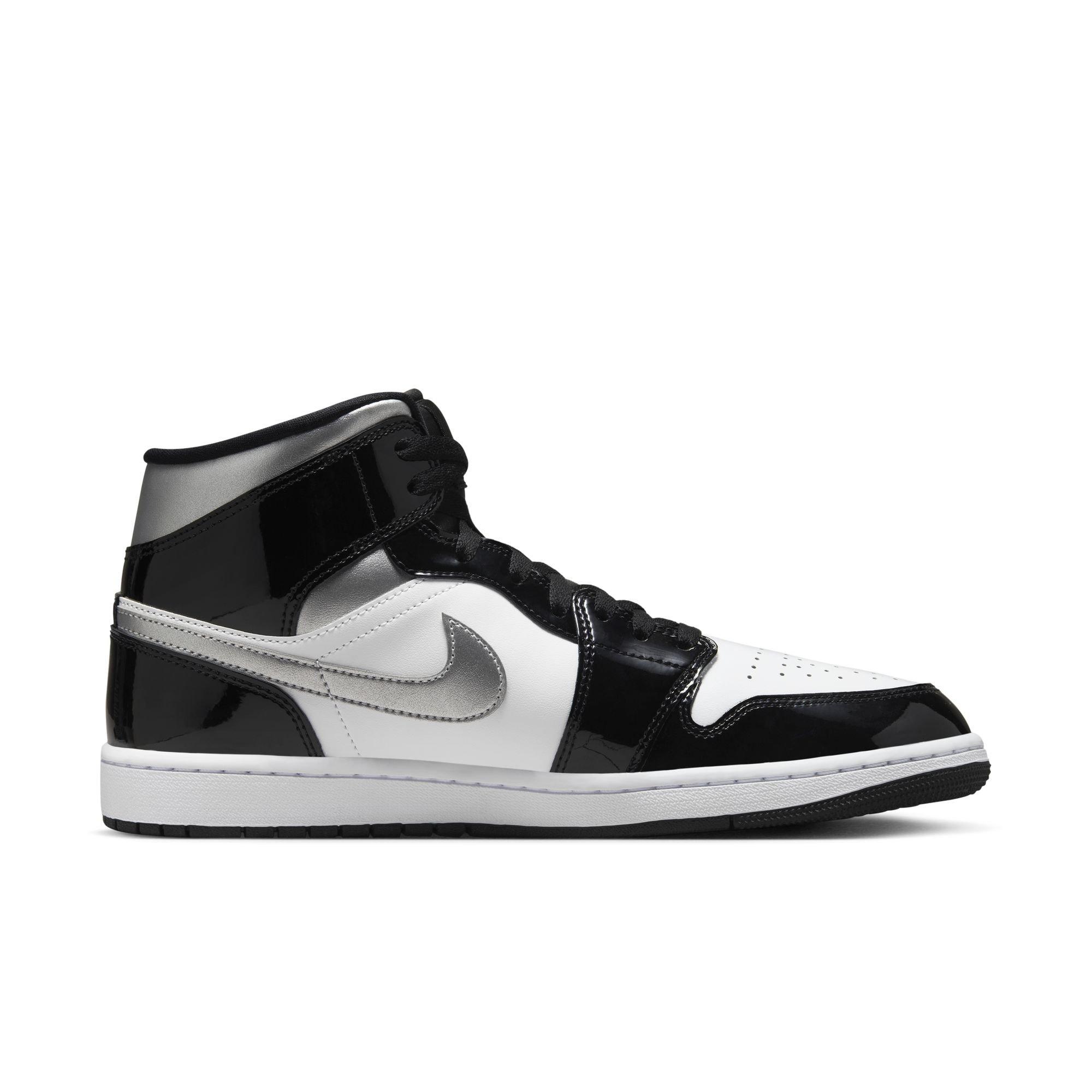 Jordan 1 Mid SE "Black/Metallic Silver" Men's Shoe - BLACK/SILVER Thumbnail View 2