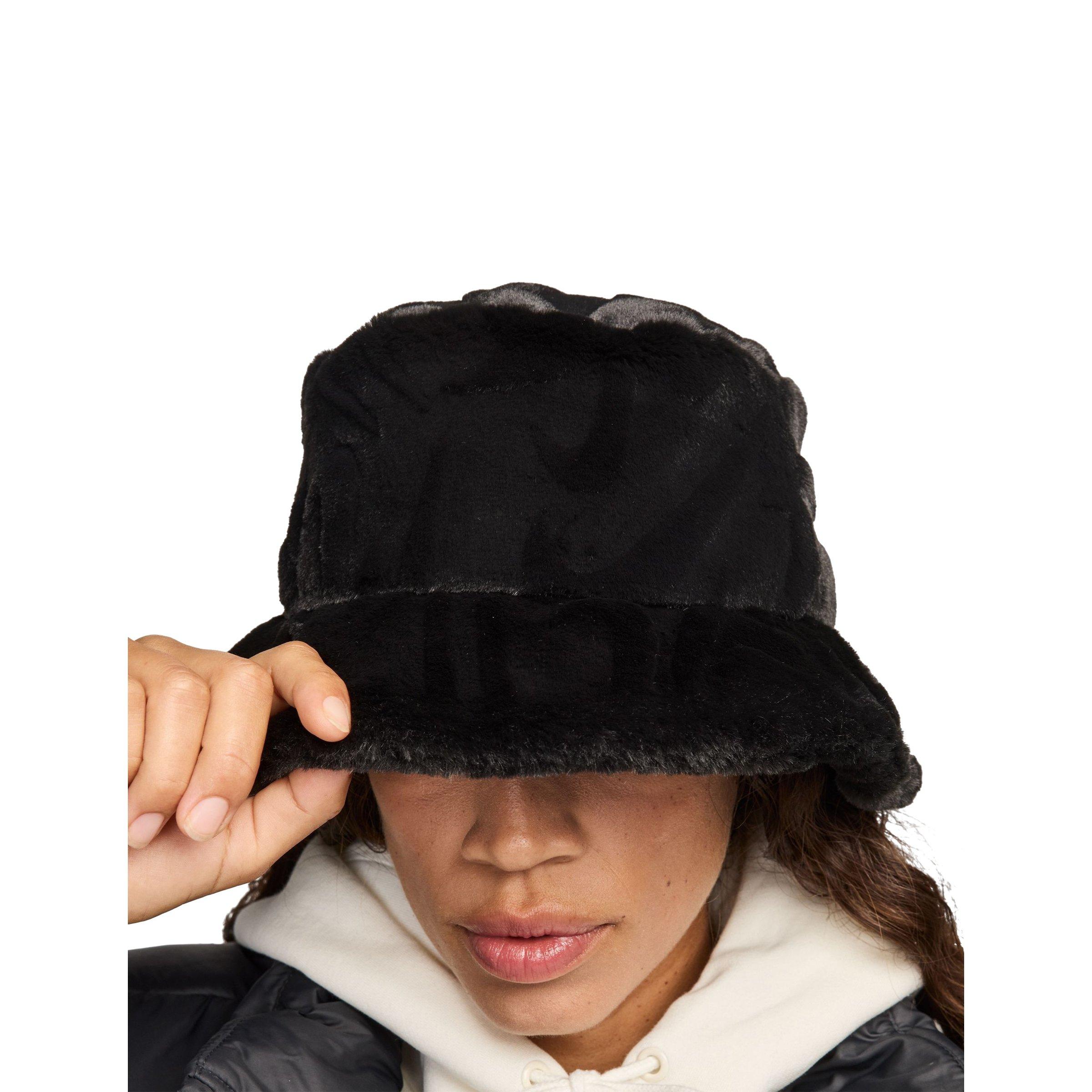 Nike Faux Fur Bucket Hat-Black - BLACK Thumbnail View 2
