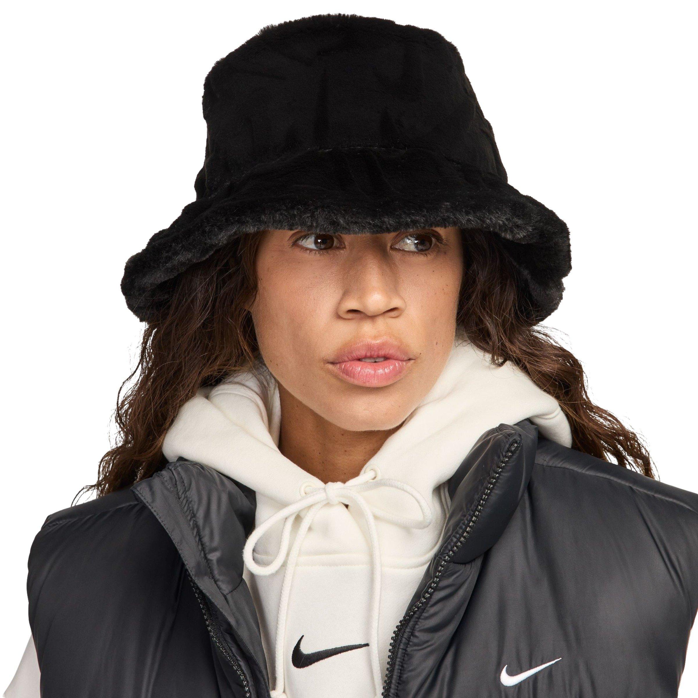 Nike Faux Fur Bucket Hat-Black - BLACK Thumbnail View 1