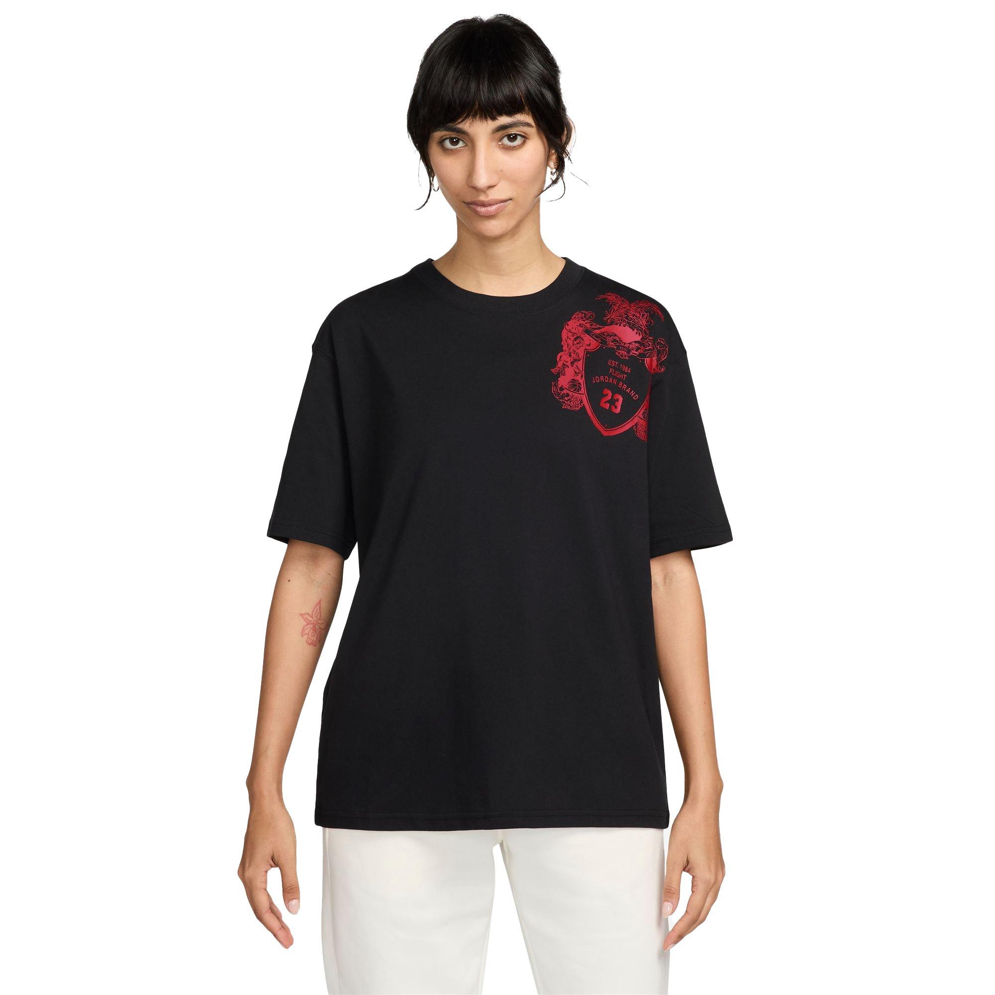 Jordan Women's Emblem Graphic Tee - BLACK/RED Thumbnail View 1