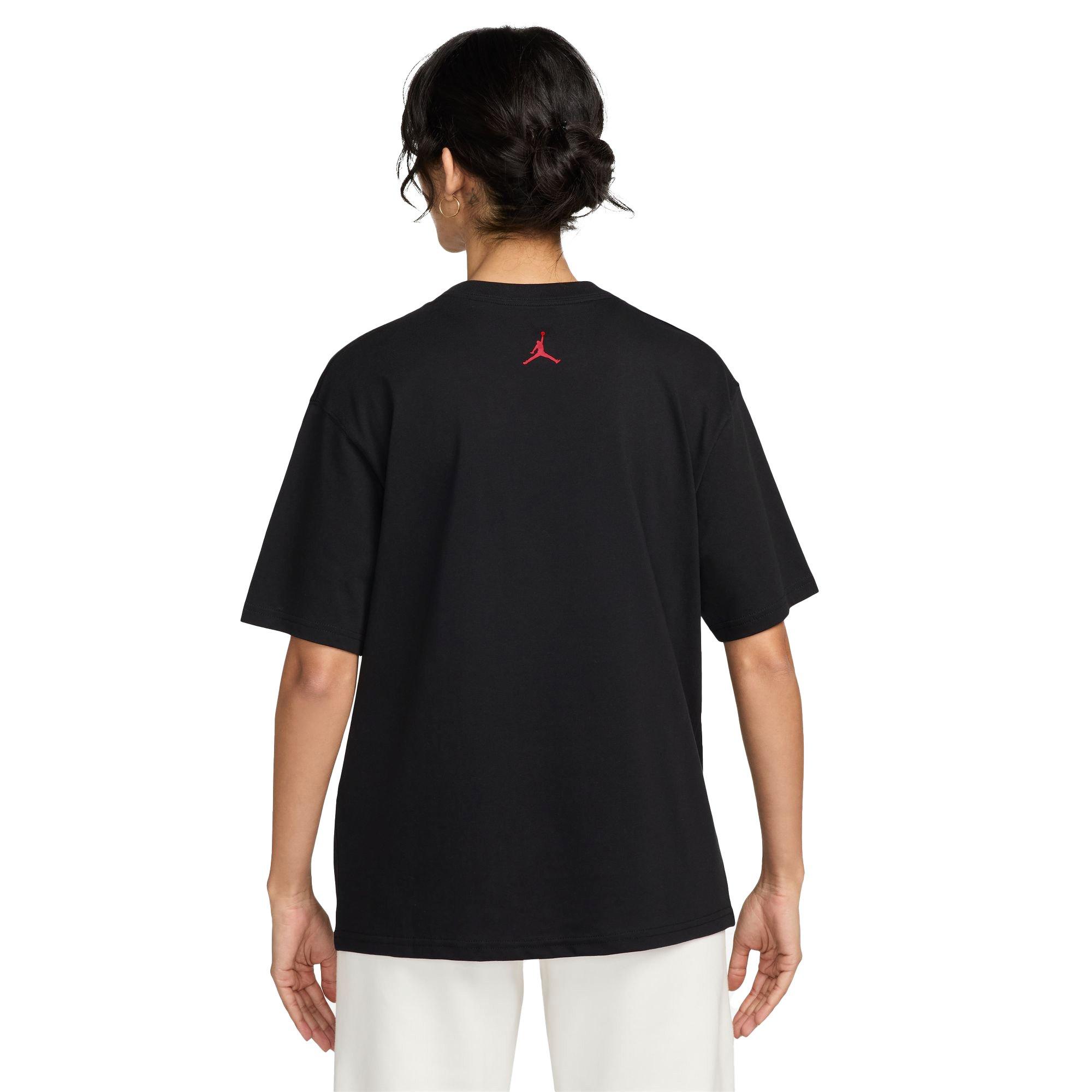 Jordan Women's Emblem Graphic Tee - BLACK/RED Thumbnail View 2