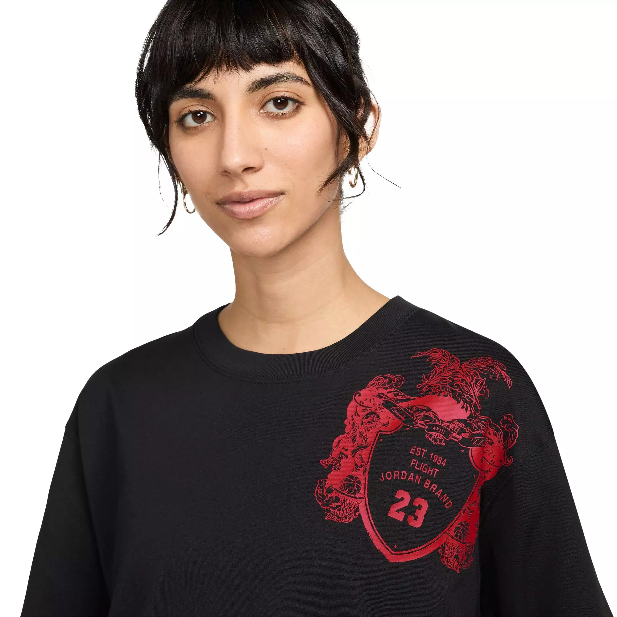 Jordan Women's Emblem Graphic Tee - BLACK/RED