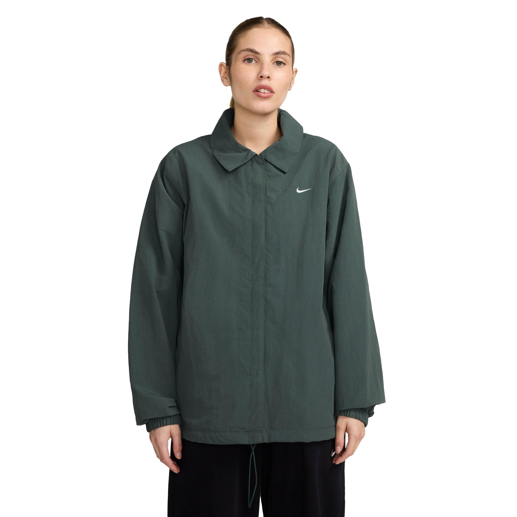 Nike Women's Sportswear Essential UV Protection Woven Coach Jacket - GREEN Thumbnail View 1