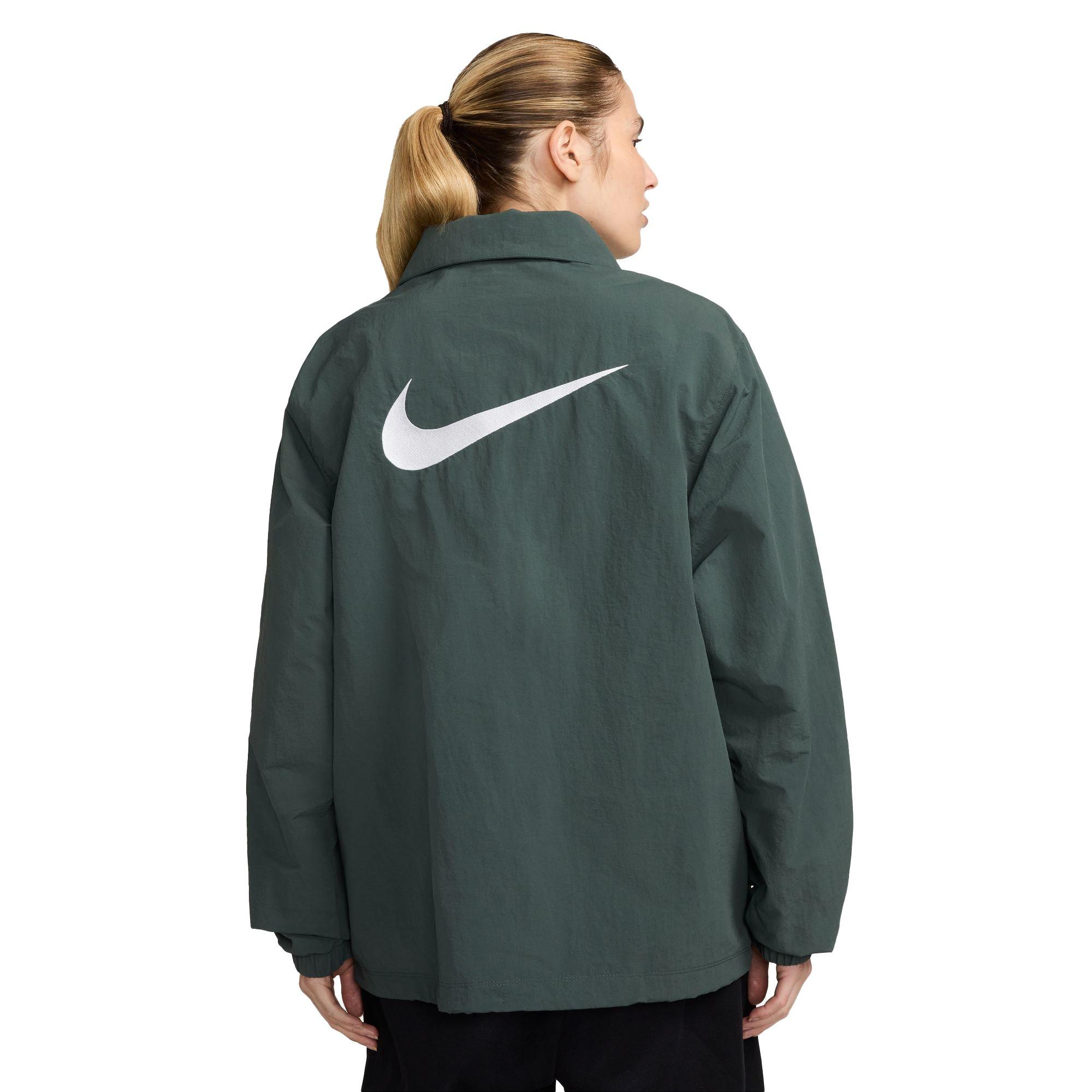 Nike Women's Sportswear Essential UV Protection Woven Coach Jacket - GREEN Thumbnail View 2