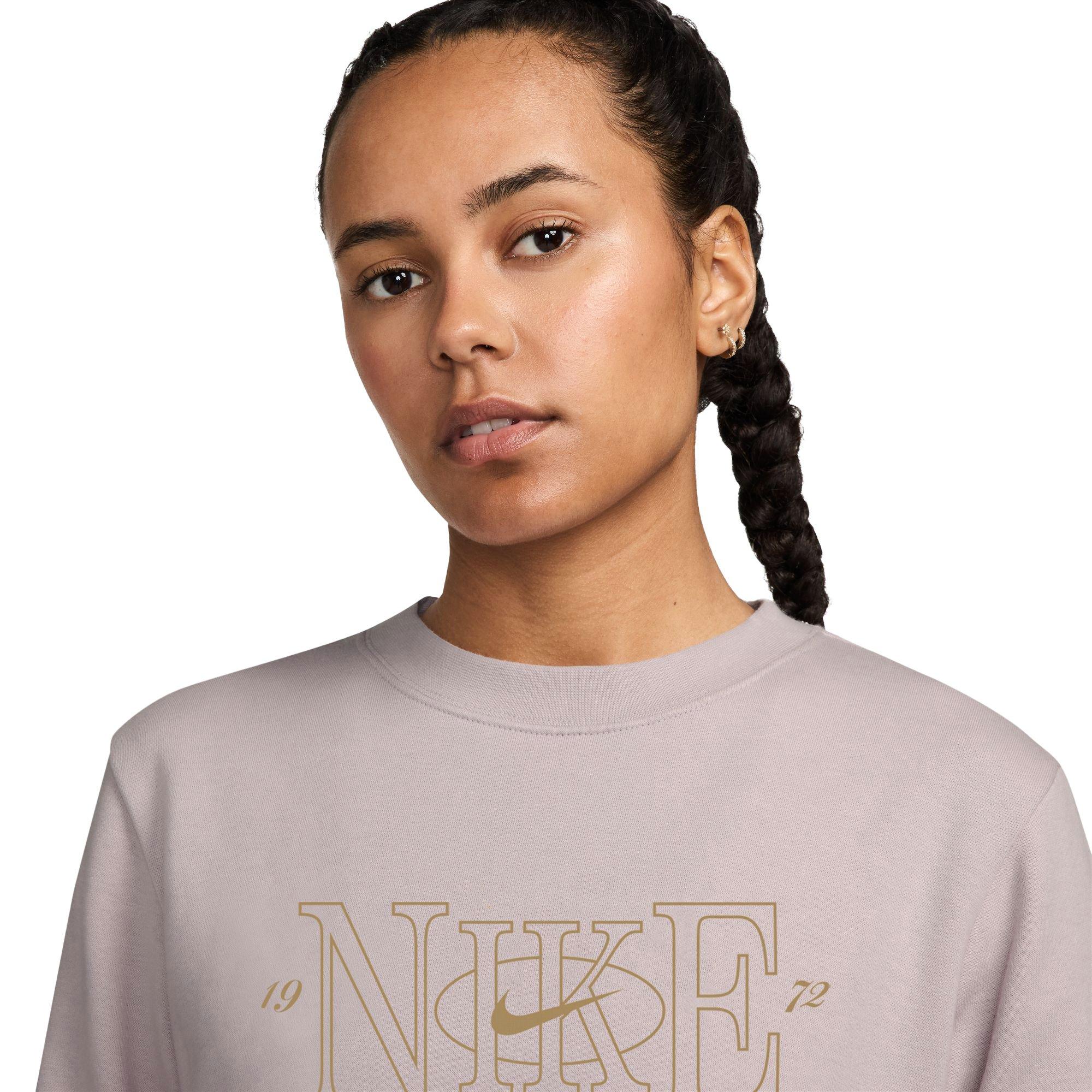 Nike Women's Sportswear Club Fleece Crewneck Sweatshirt - Violet - VIOLET Thumbnail View 3
