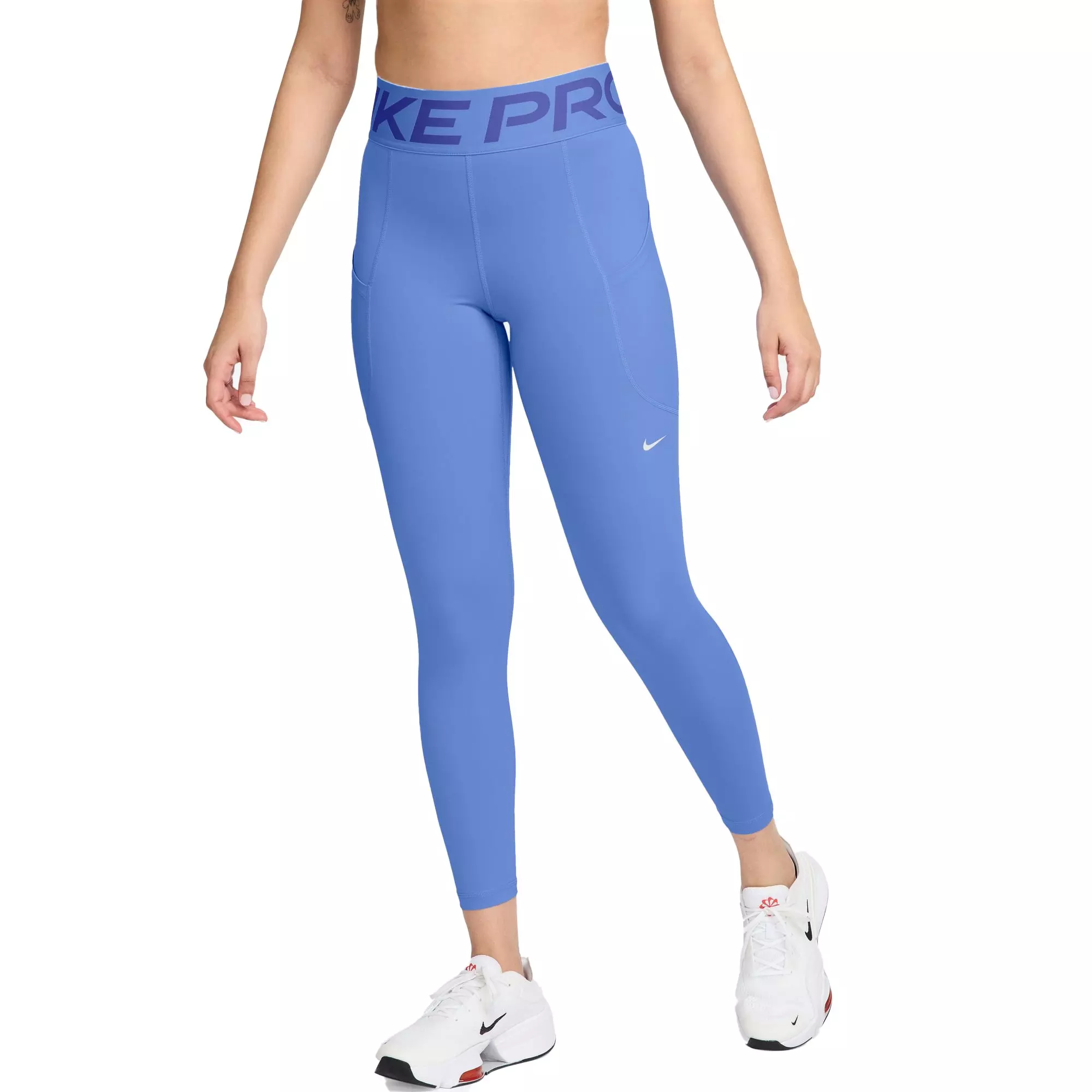 Nike Women's Pro Sculpt High-Waisted 7/8 with Pockets Leggings - BLUE