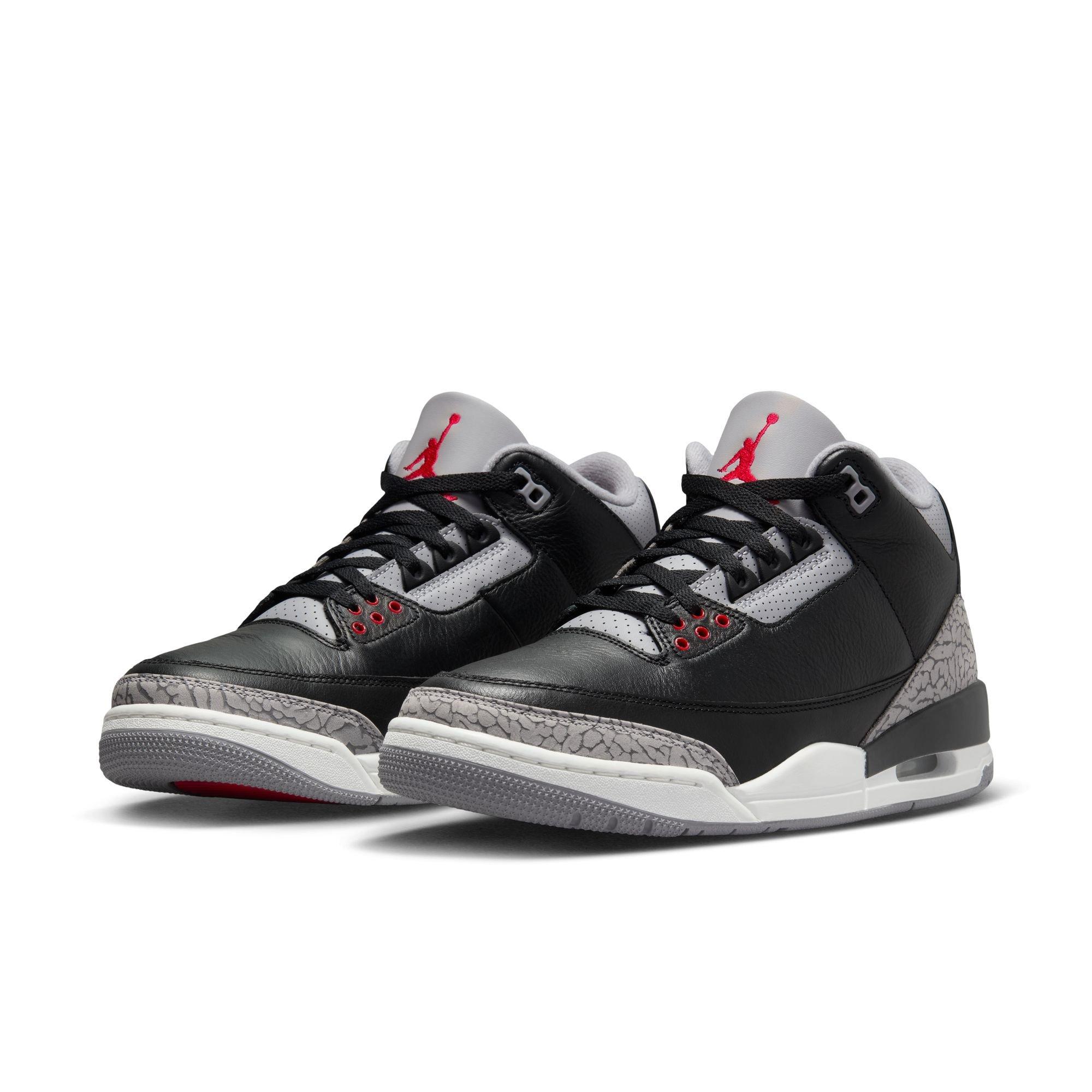 Jordan 3 Retro "Black Cement" Men's Shoe - BLACK/FIRE RED/CEMENT GREY Thumbnail View 3