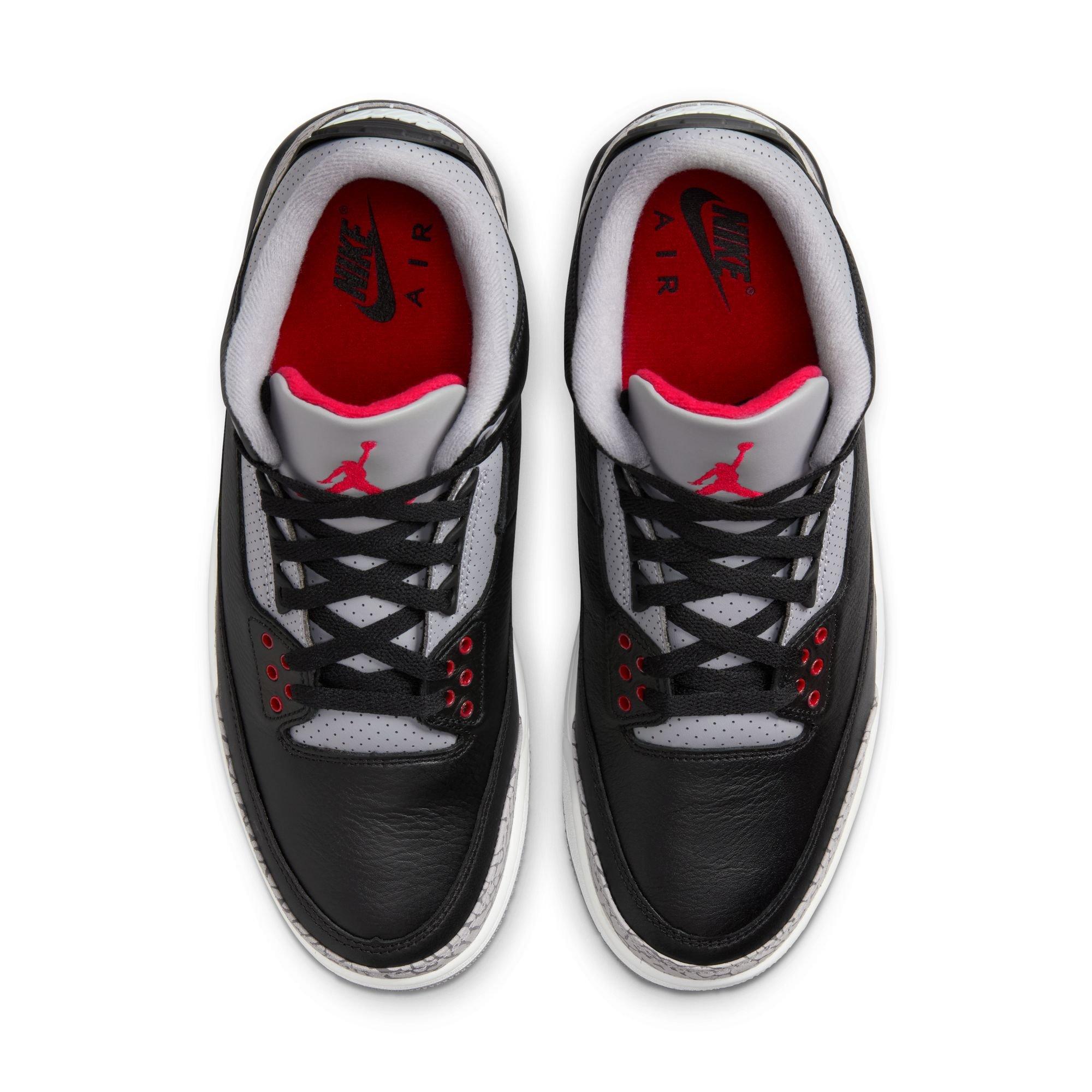 Jordan 3 Retro "Black Cement" Men's Shoe - BLACK/FIRE RED/CEMENT GREY Thumbnail View 9