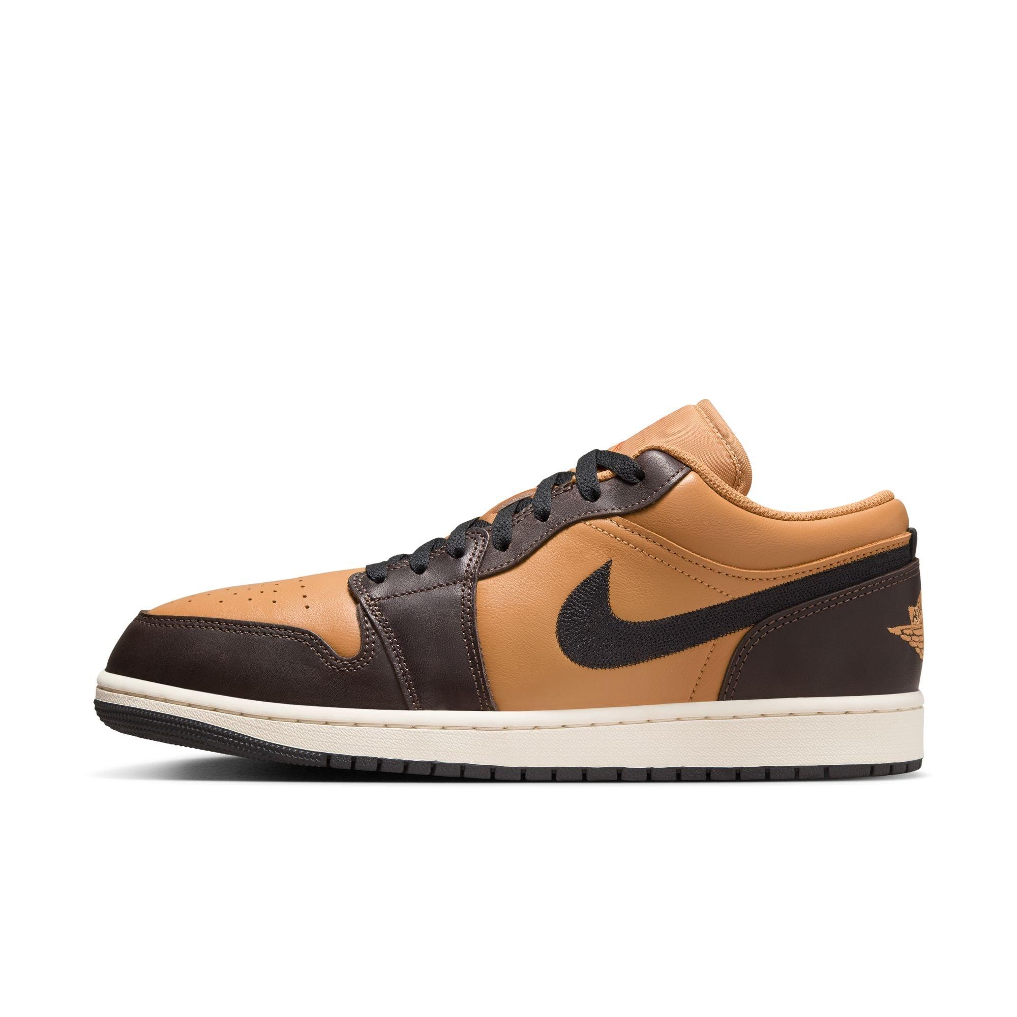 Jordan 1 Low SE "Flax/Black/Baroque Brown/Vintage Coral" Men's Shoe - BROWN Thumbnail View 3