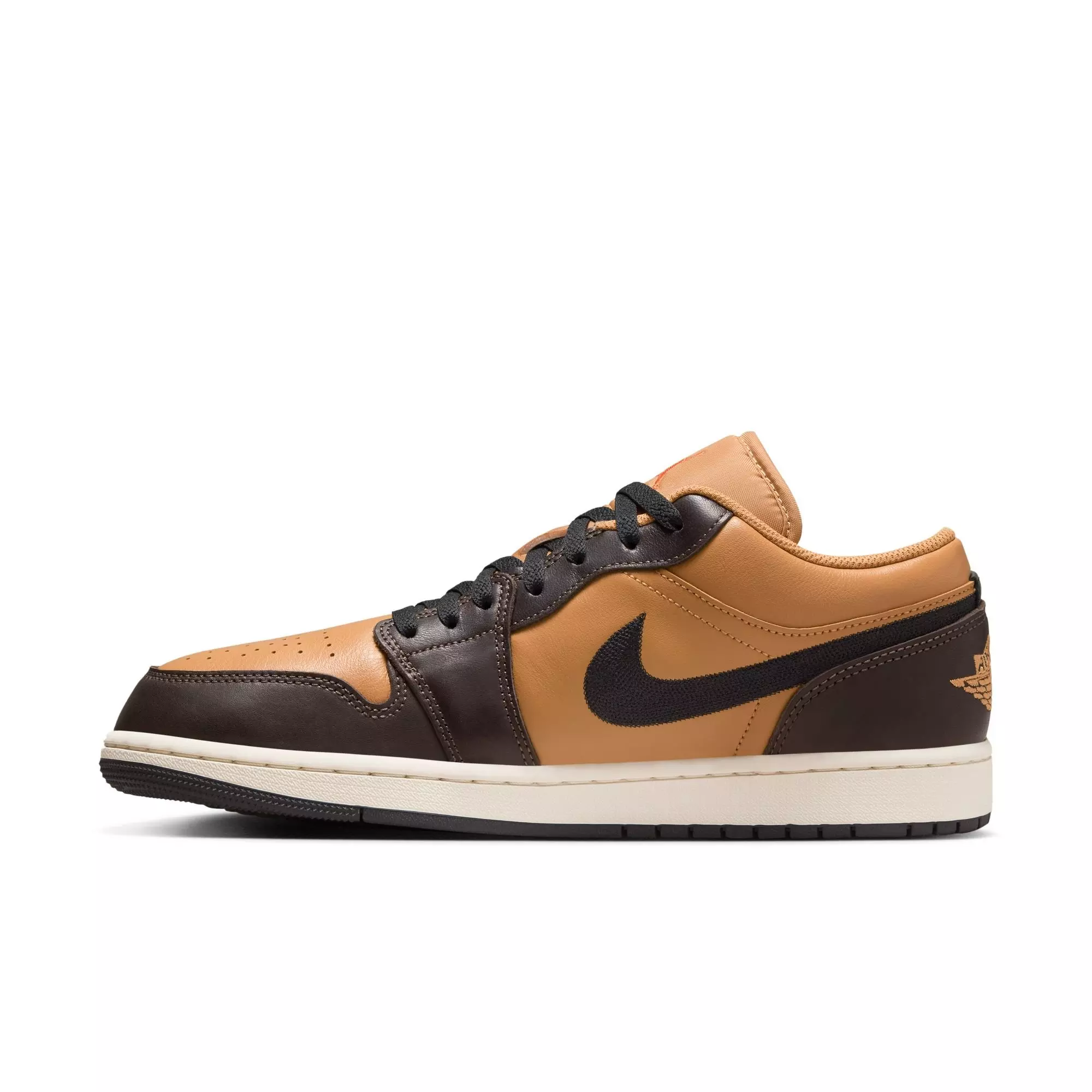Jordan 1 Low SE "Flax/Black/Baroque Brown/Vintage Coral" Men's Shoe - BROWN