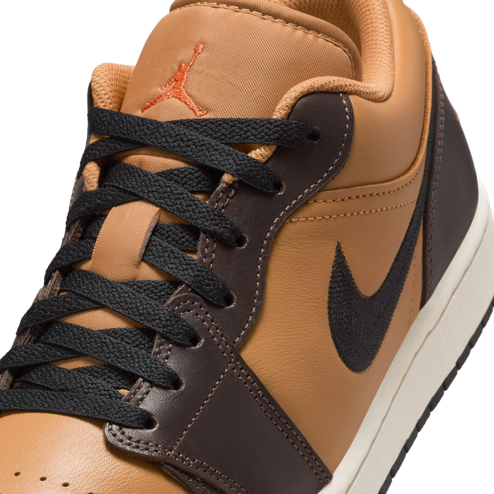 Jordan 1 Low SE "Flax/Black/Baroque Brown/Vintage Coral" Men's Shoe - BROWN Thumbnail View 9