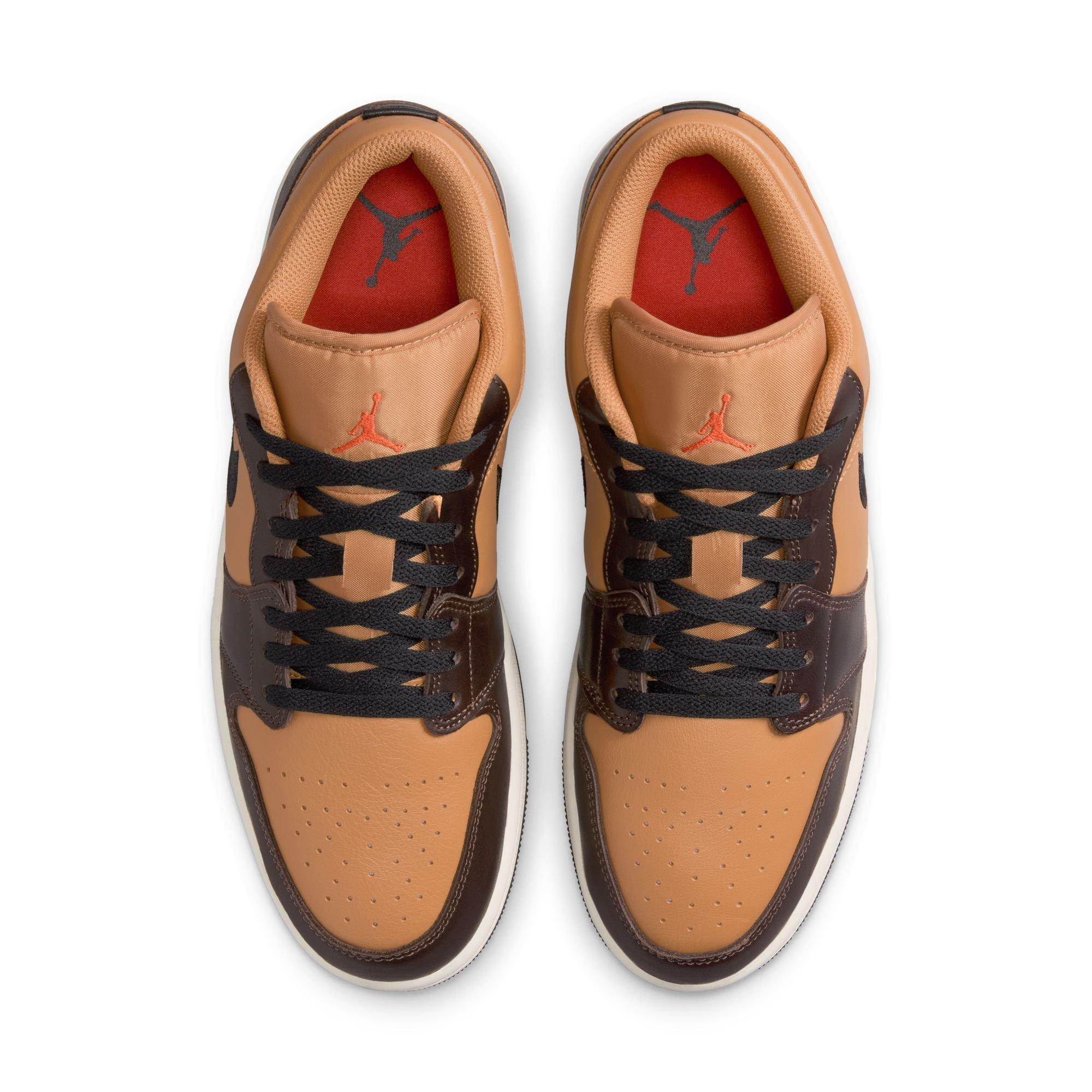 Jordan 1 Low SE "Flax/Black/Baroque Brown/Vintage Coral" Men's Shoe - BROWN Thumbnail View 10
