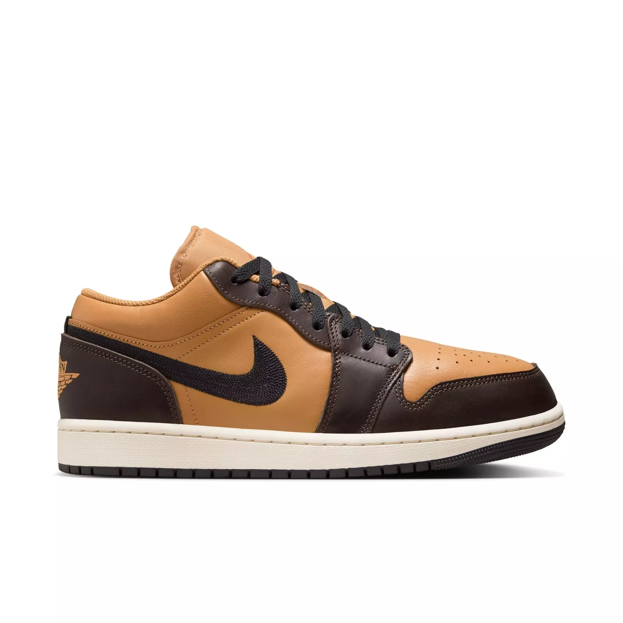 Jordan 1 Low SE "Flax/Black/Baroque Brown/Vintage Coral" Men's Shoe - BROWN