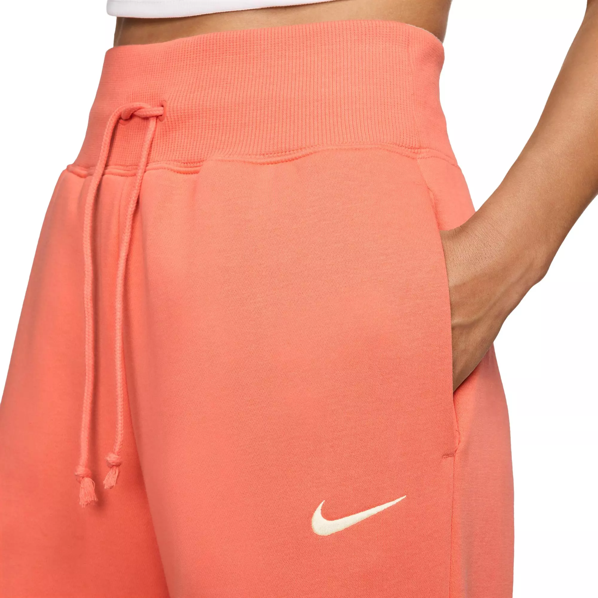 Nike Women's Sportswear Phoenix Fleece High-Waisted Wide-Leg Pants - PEACH