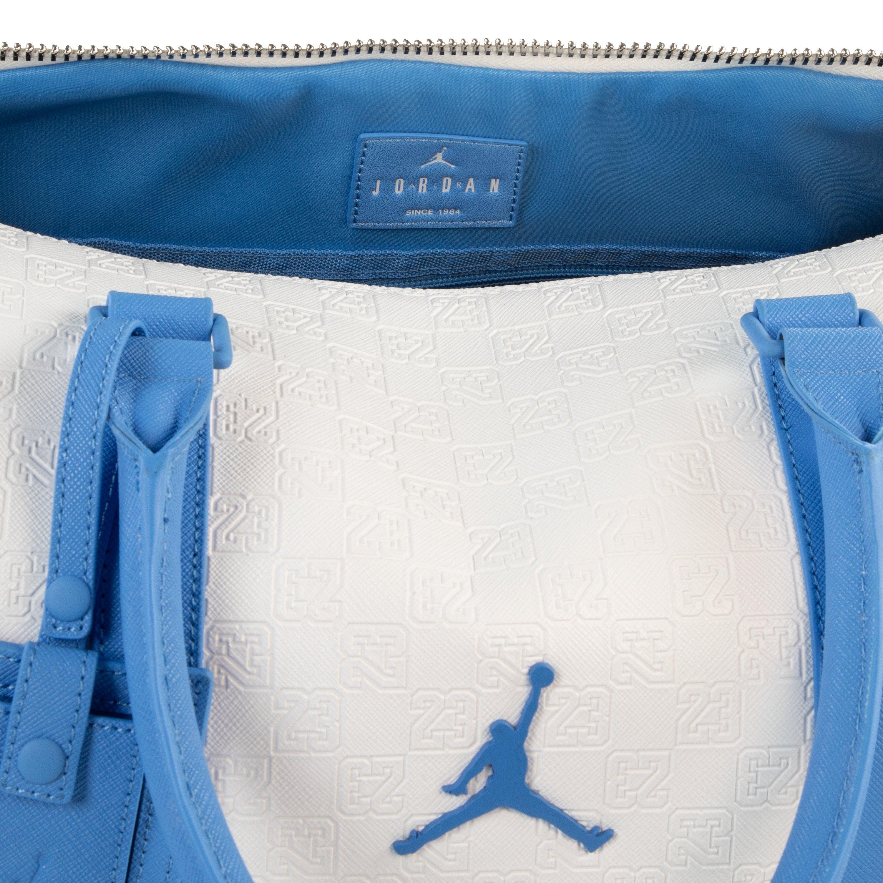 Jordan Monogram Medium Duffle Bag - White/Blue | Hibbett