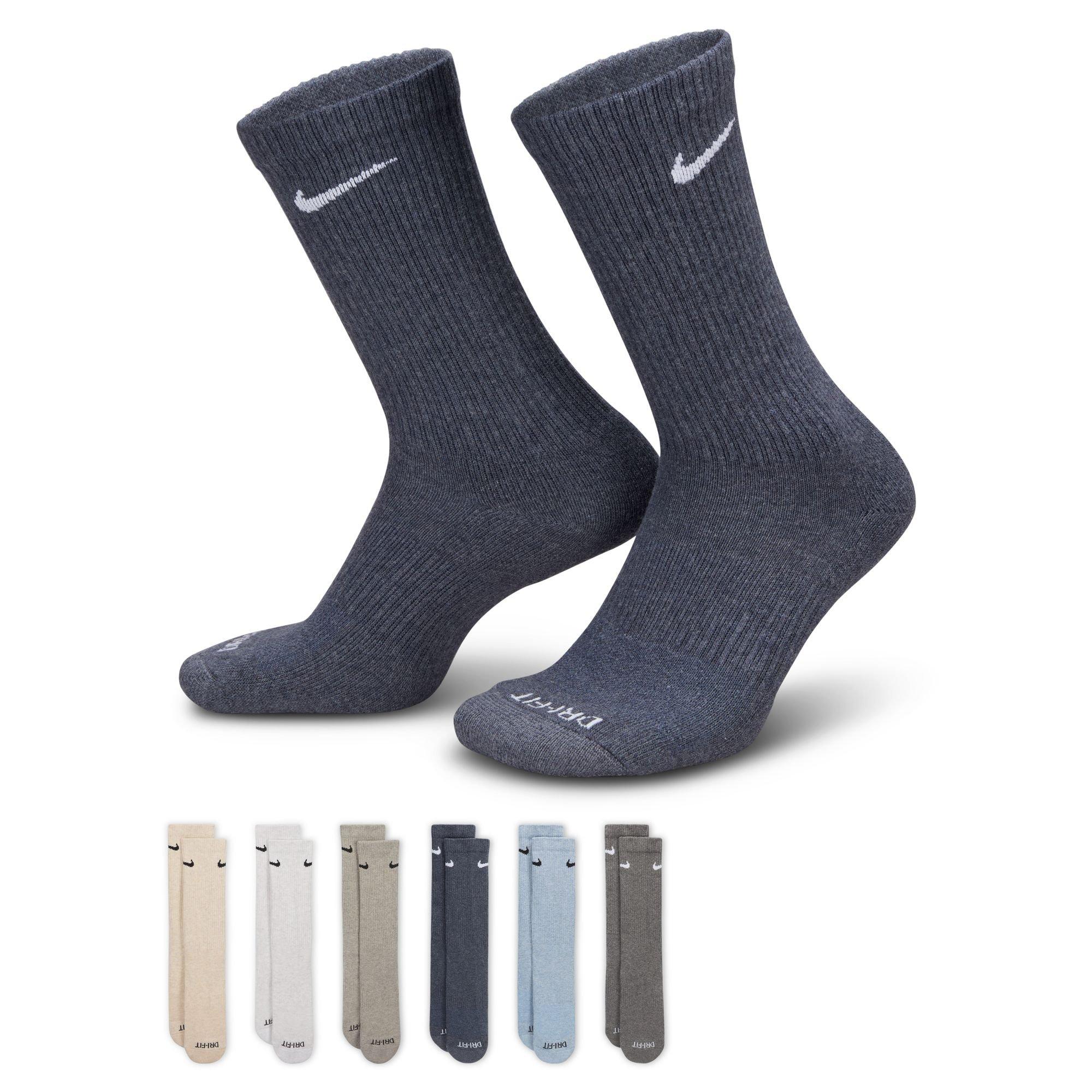 Nike Everyday Plus Cushioned Training Crew Socks (6 Pairs - MULTI-COLOR