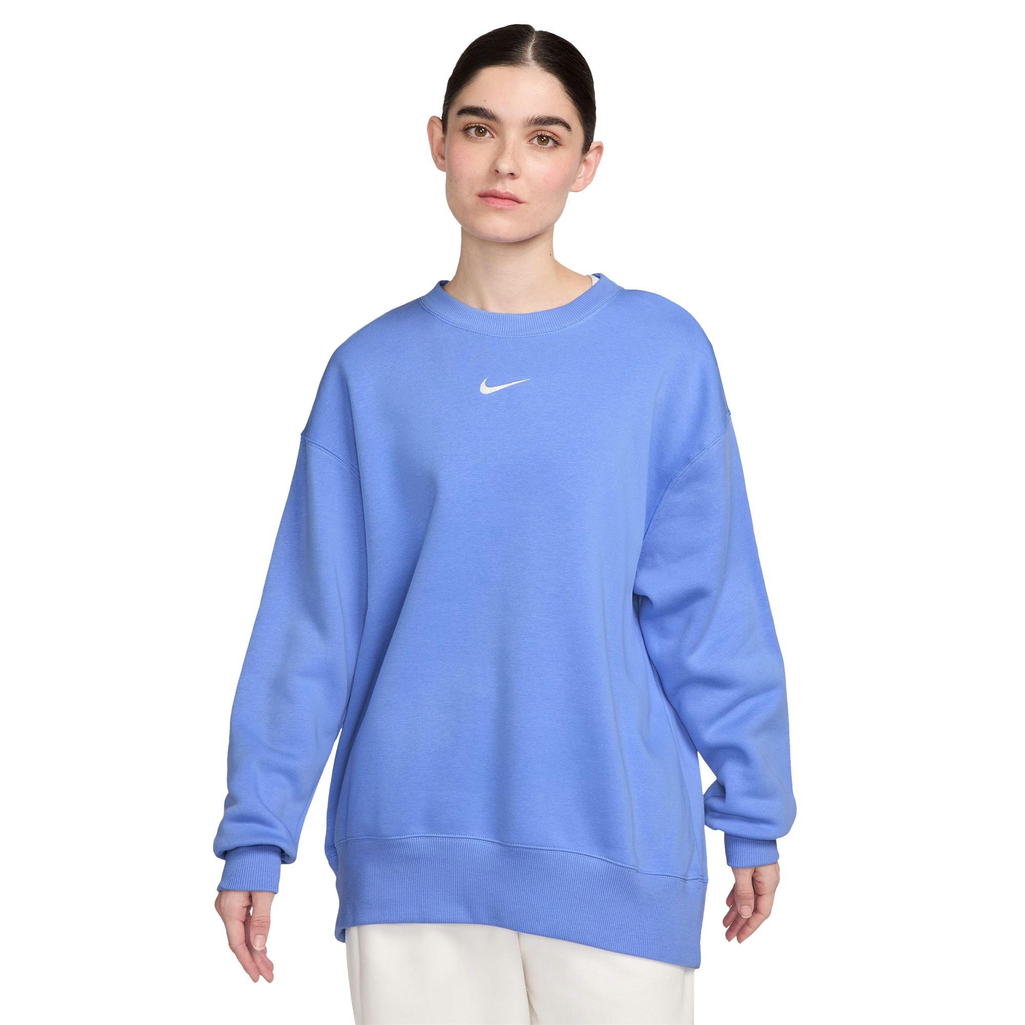 Nike Women's Sportswear Phoenix Fleece Oversized Crewneck Sweatshirt - Blue - BLUE Thumbnail View 1