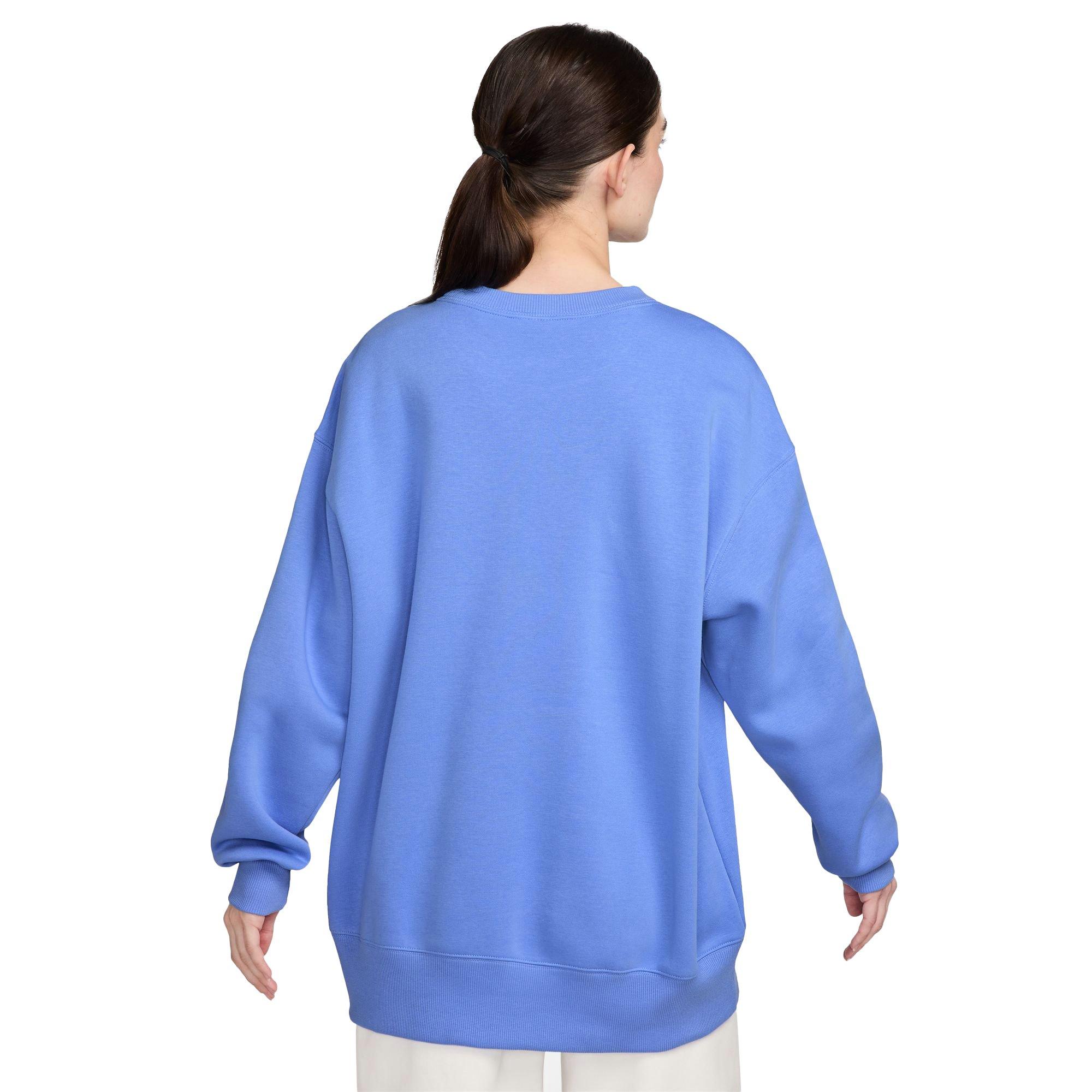 Nike Women's Sportswear Phoenix Fleece Oversized Crewneck Sweatshirt - Blue - BLUE Thumbnail View 2