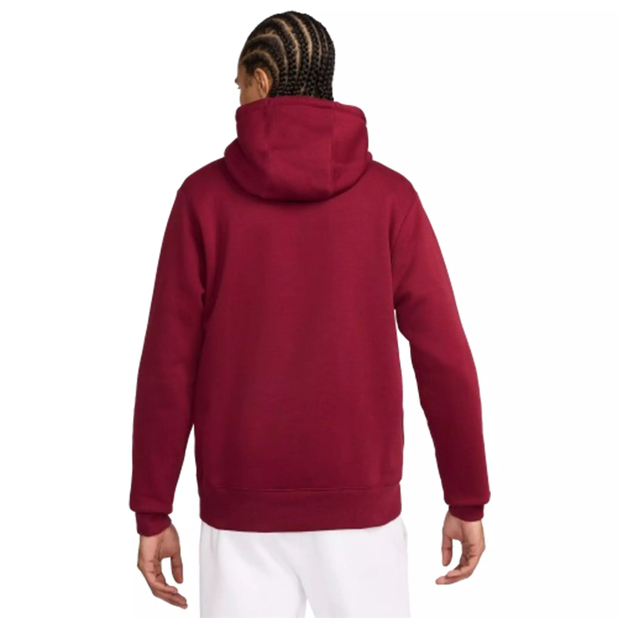 Nike Men's Club Fleece Pullover Hoodie-Red - RED
