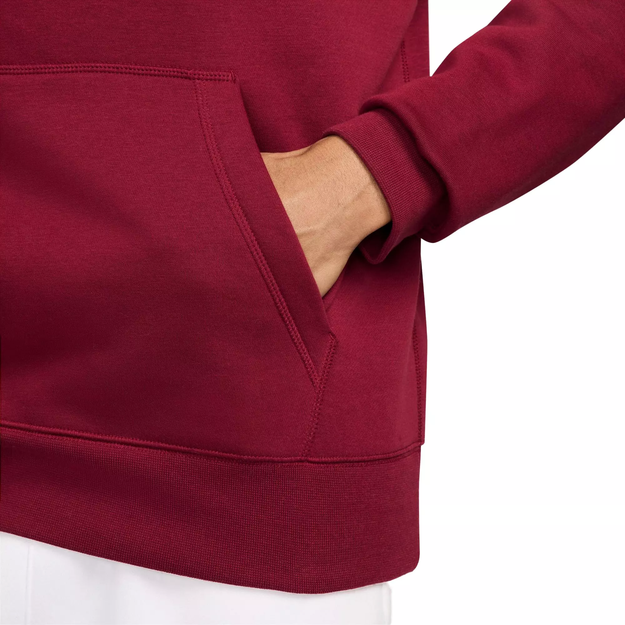 Nike Men's Club Fleece Pullover Hoodie-Red - RED