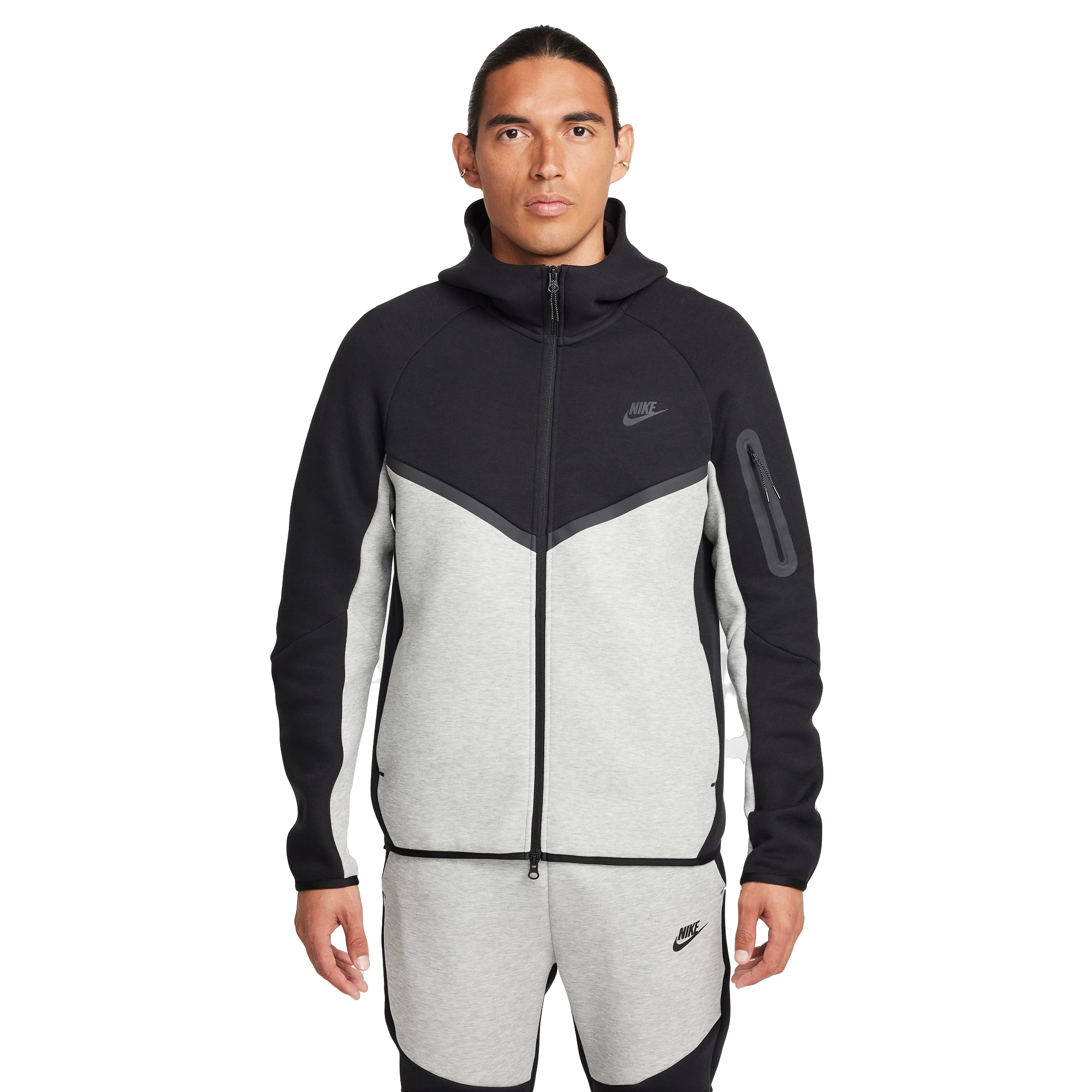 Nike Men's Tech Full-Zip Windrunner Jacket - Grey - GREY Thumbnail View 1