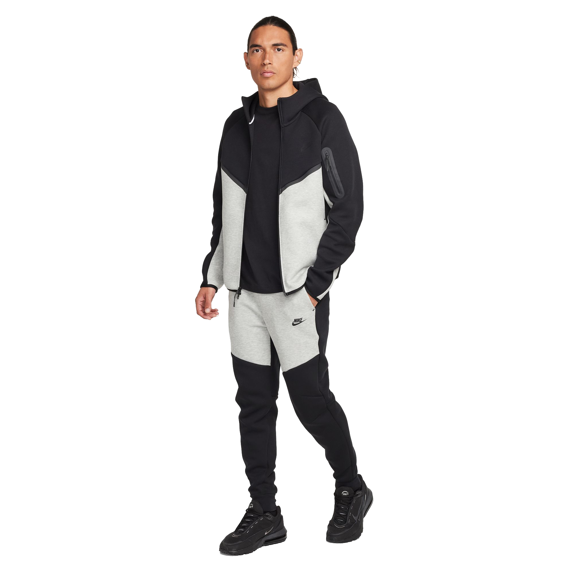 Nike Men's Tech Full-Zip Windrunner Jacket - Grey - GREY Thumbnail View 9
