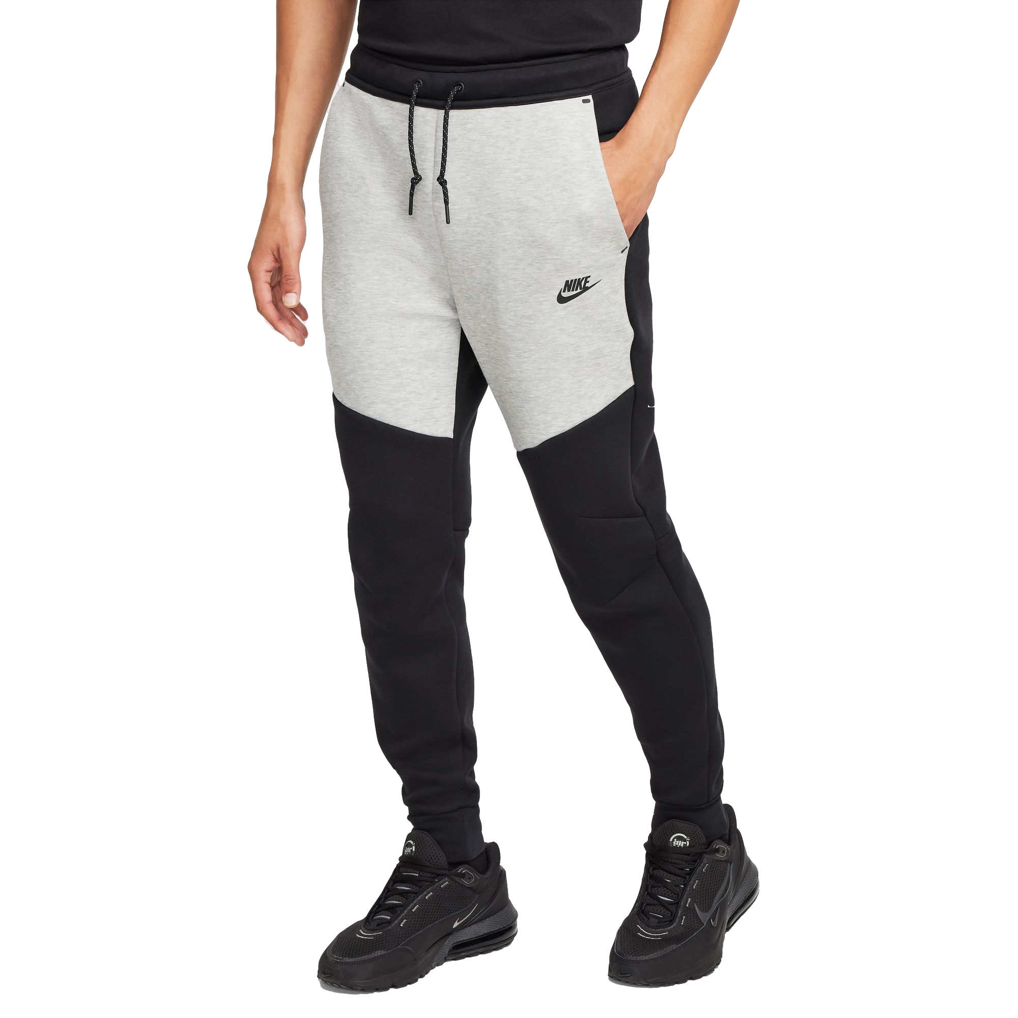 Nike Men's Tech Cuffed Fleece Joggers - Grey - GREY Thumbnail View 1