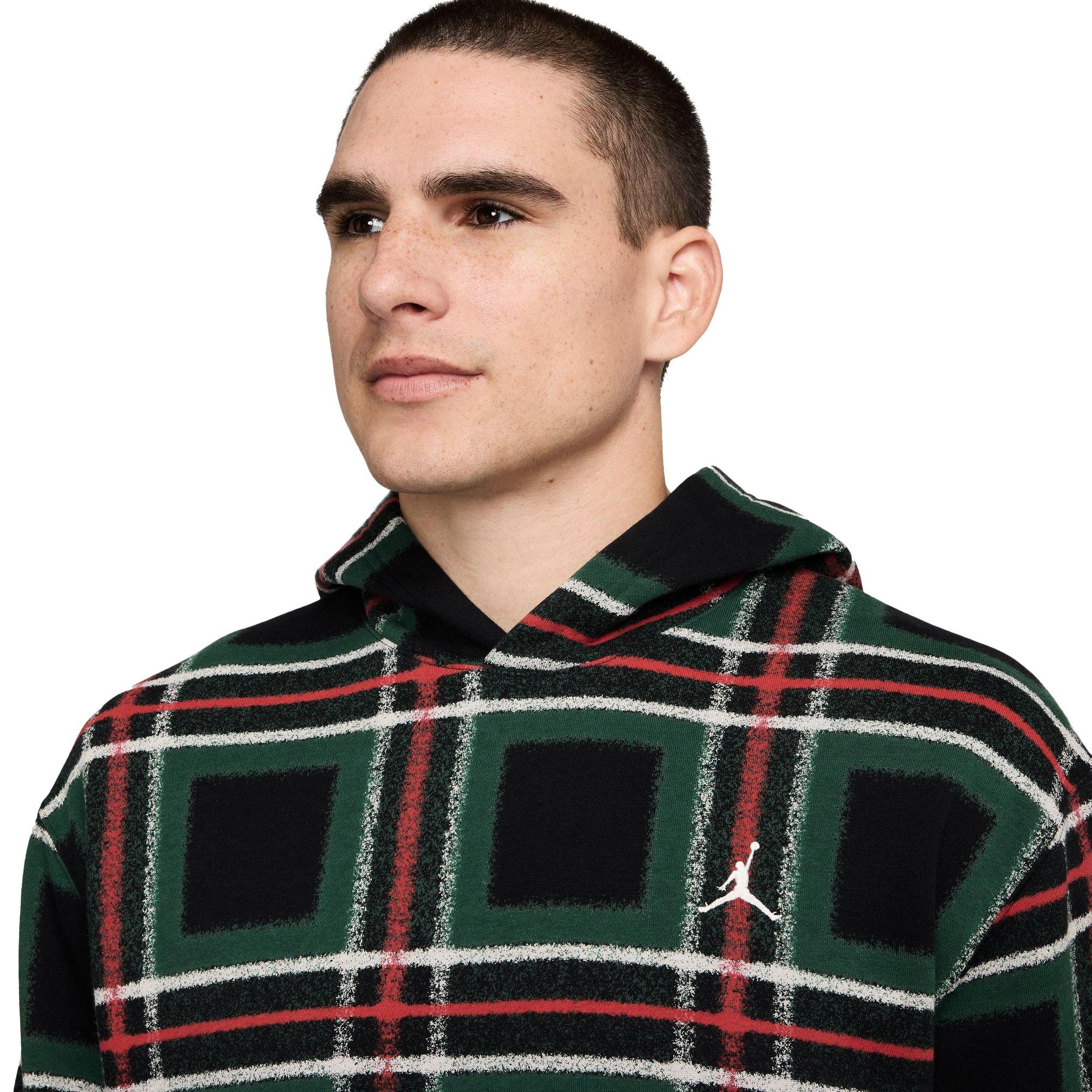 Jordan Essentials Fleece Holiday Plaid Pullover Men's Hoodie