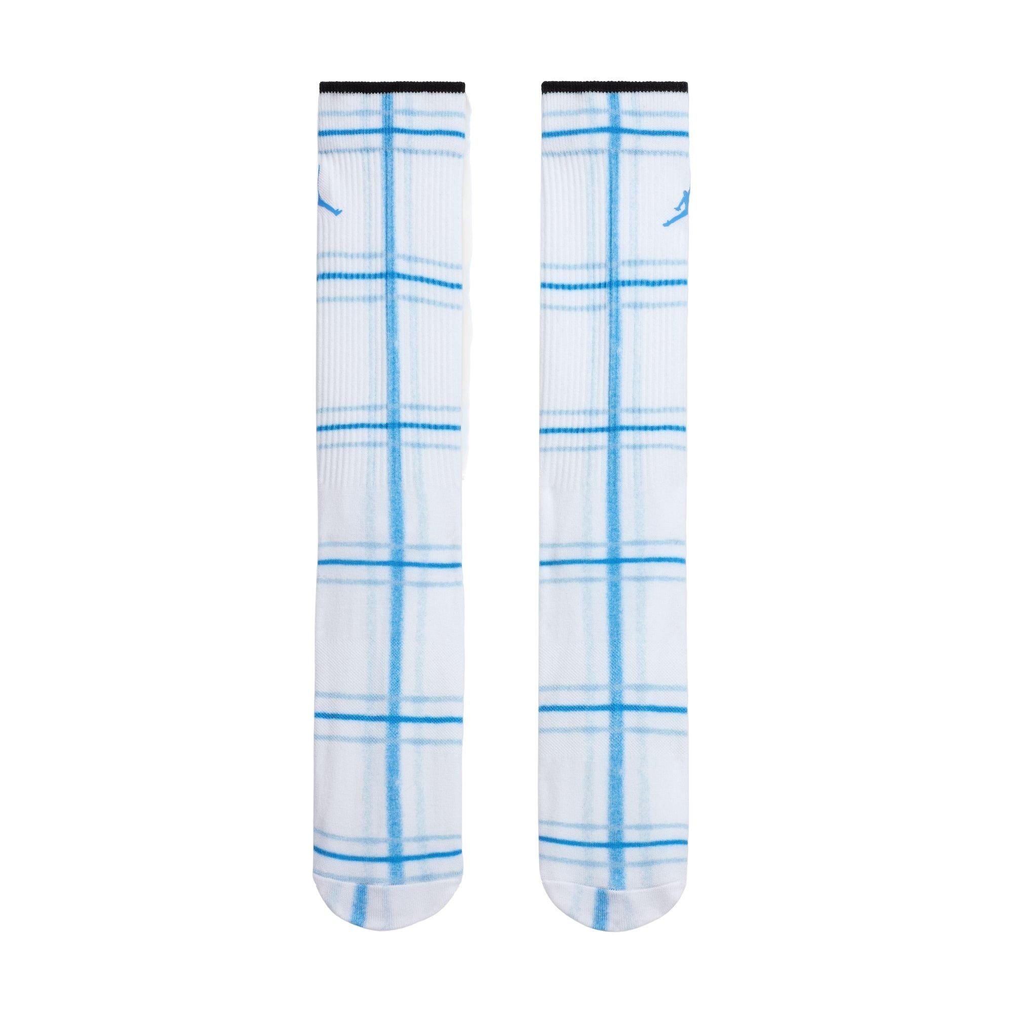 Jordan Essential Plaid Crew White/Ice ​Blue Socks