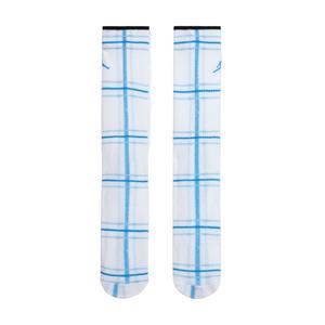 Jordan Essential Plaid Crew Socks - White/Ice Blue