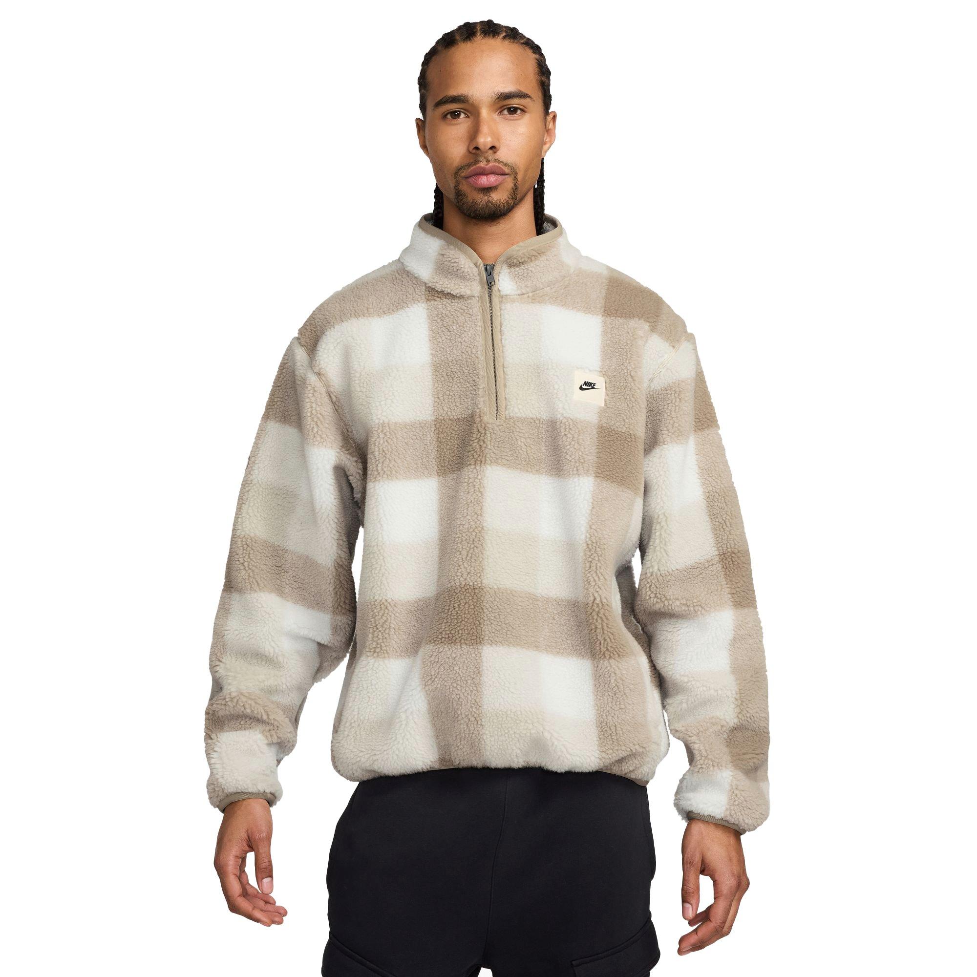 Nike Men's Club Winterized Half-Zip Jacket - BEIGE Thumbnail View 1