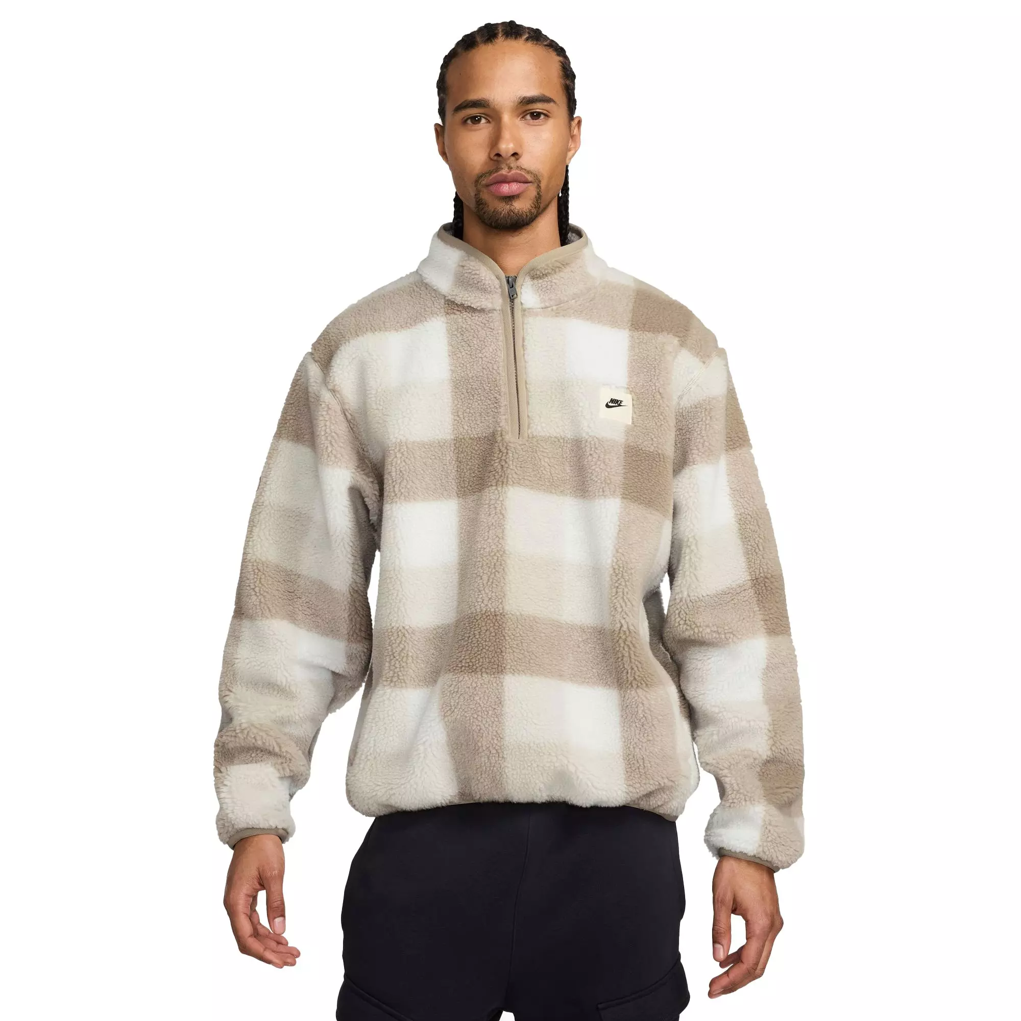 Nike Men's Club Winterized Half-Zip Jacket - BEIGE