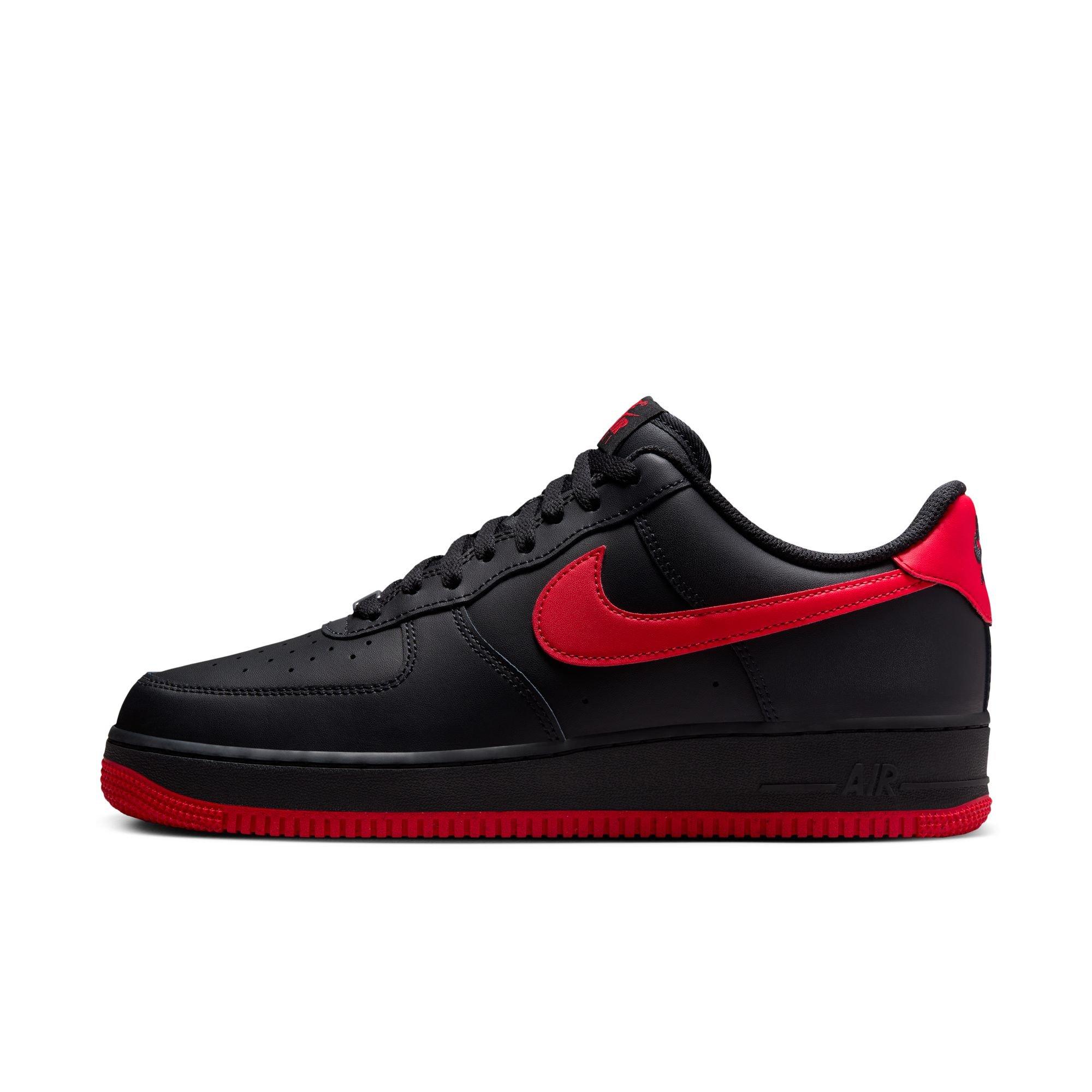 Nike Air Force 1 '07 "Black/University Red/Black" Men's Shoe - BLACK/RED Thumbnail View 3