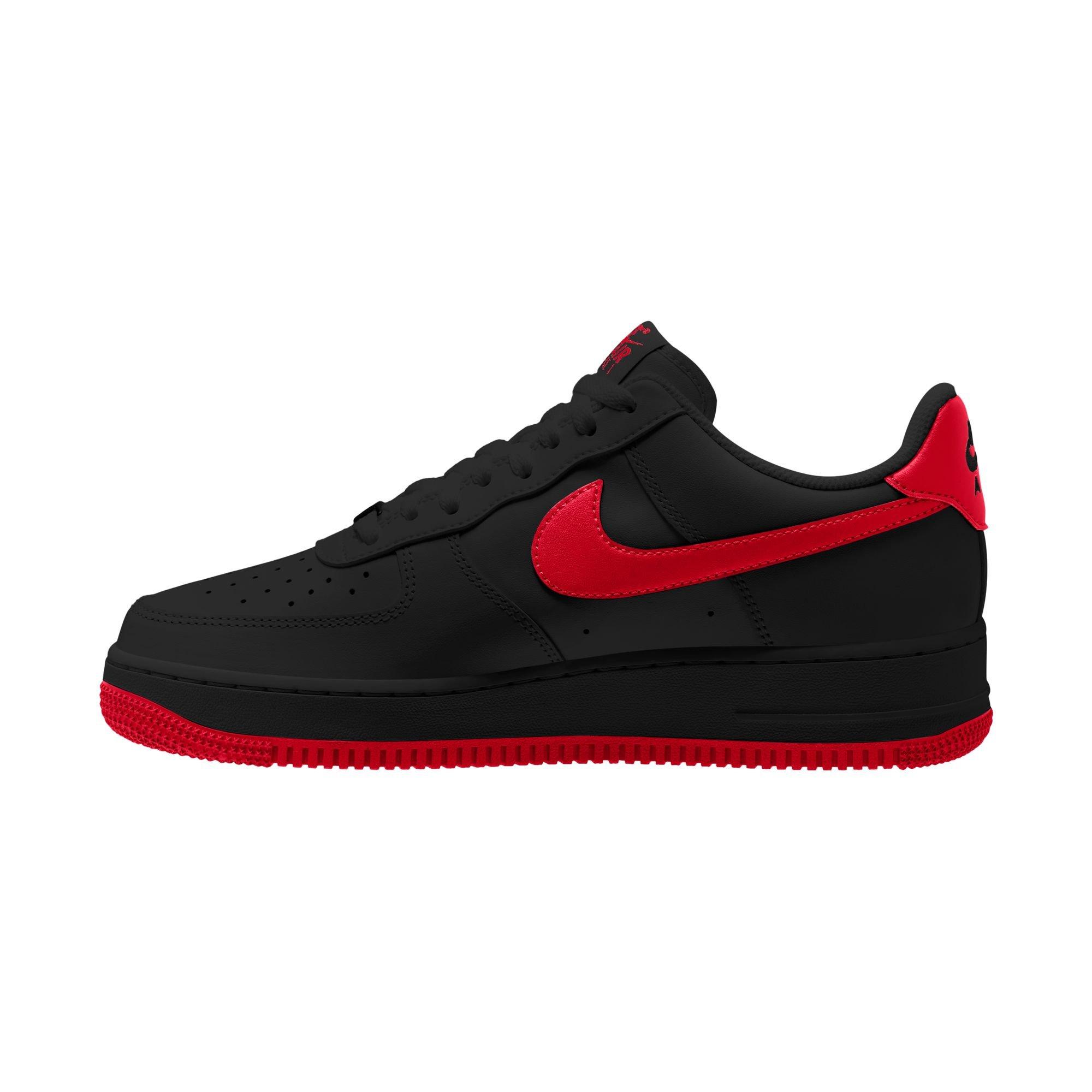 Nike Air Force 1 '07 "Black/University Red/Black" Men's Shoe - BLACK/RED Thumbnail View 4