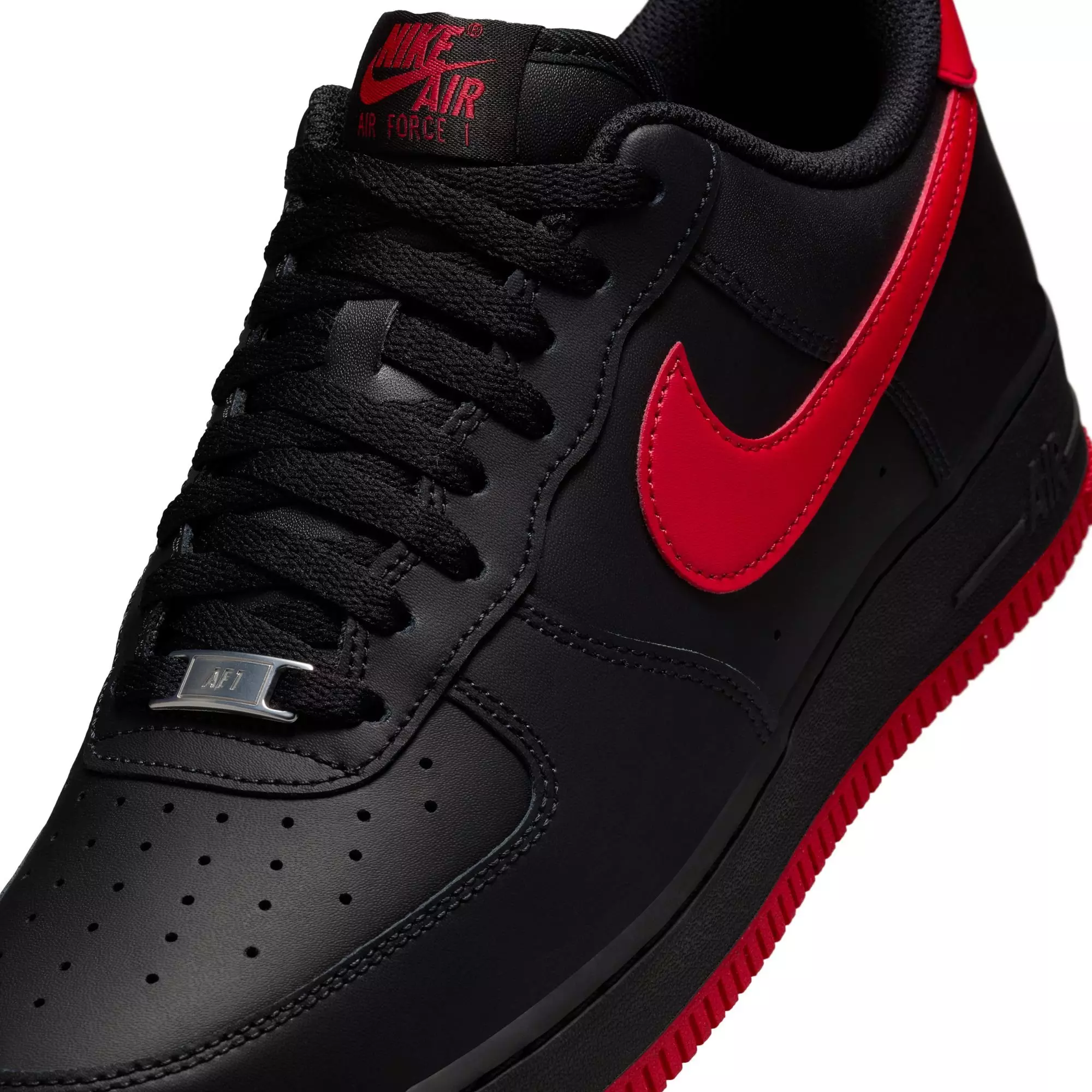 Nike Air Force 1 '07 "Black/University Red/Black" Men's Shoe - BLACK/RED
