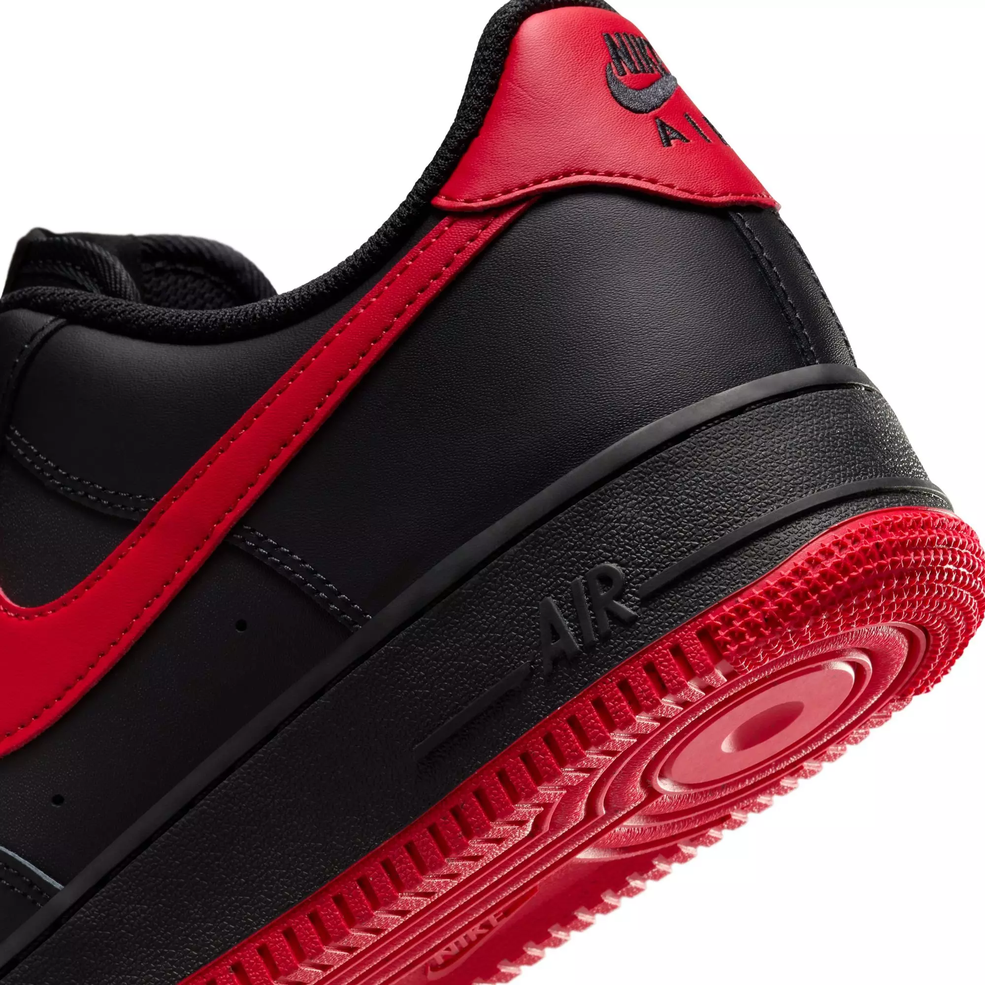 Nike Air Force 1 '07 "Black/University Red/Black" Men's Shoe - BLACK/RED