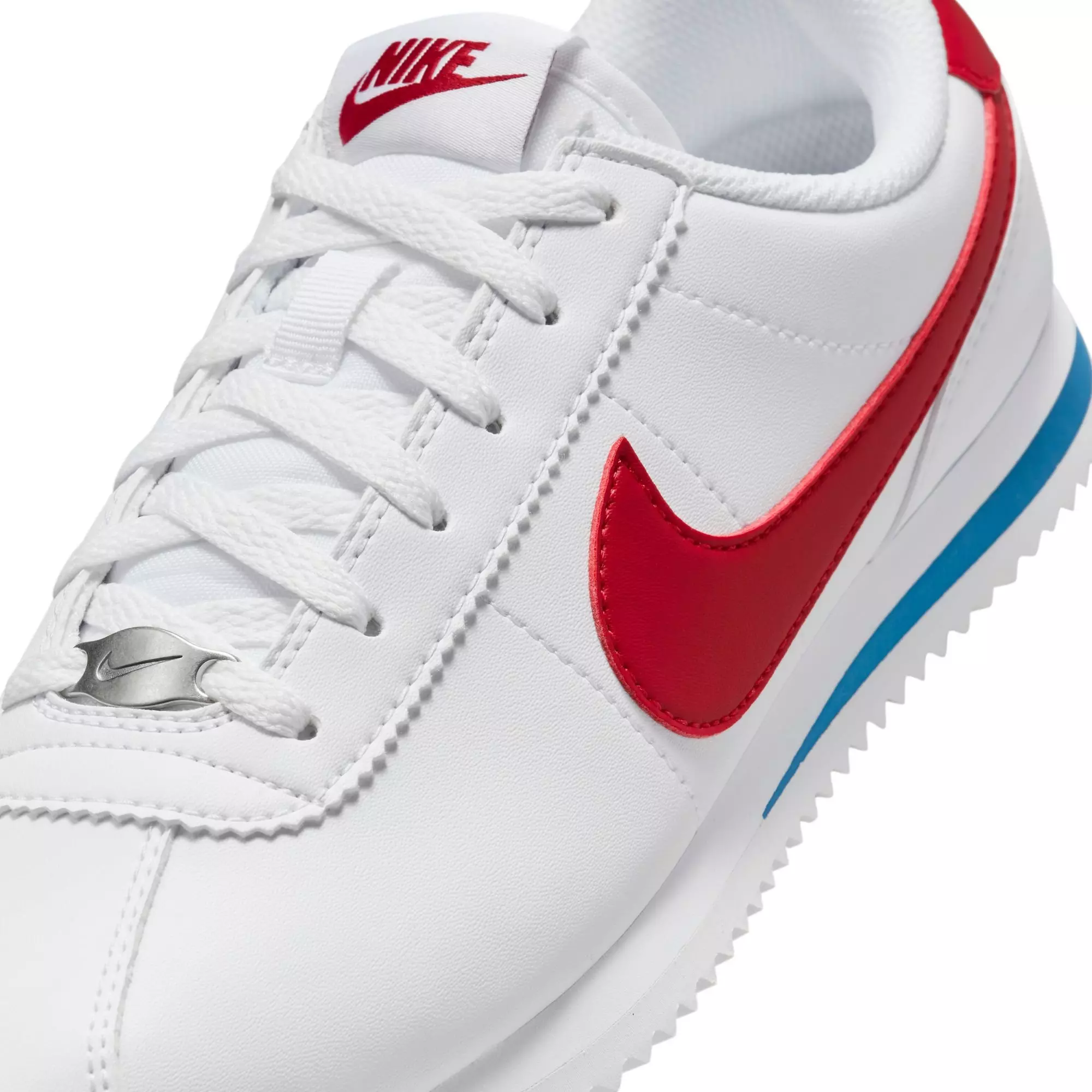 Nike Cortez "Forrest Gump" Grade School Kids' Shoe - WHITE/RED