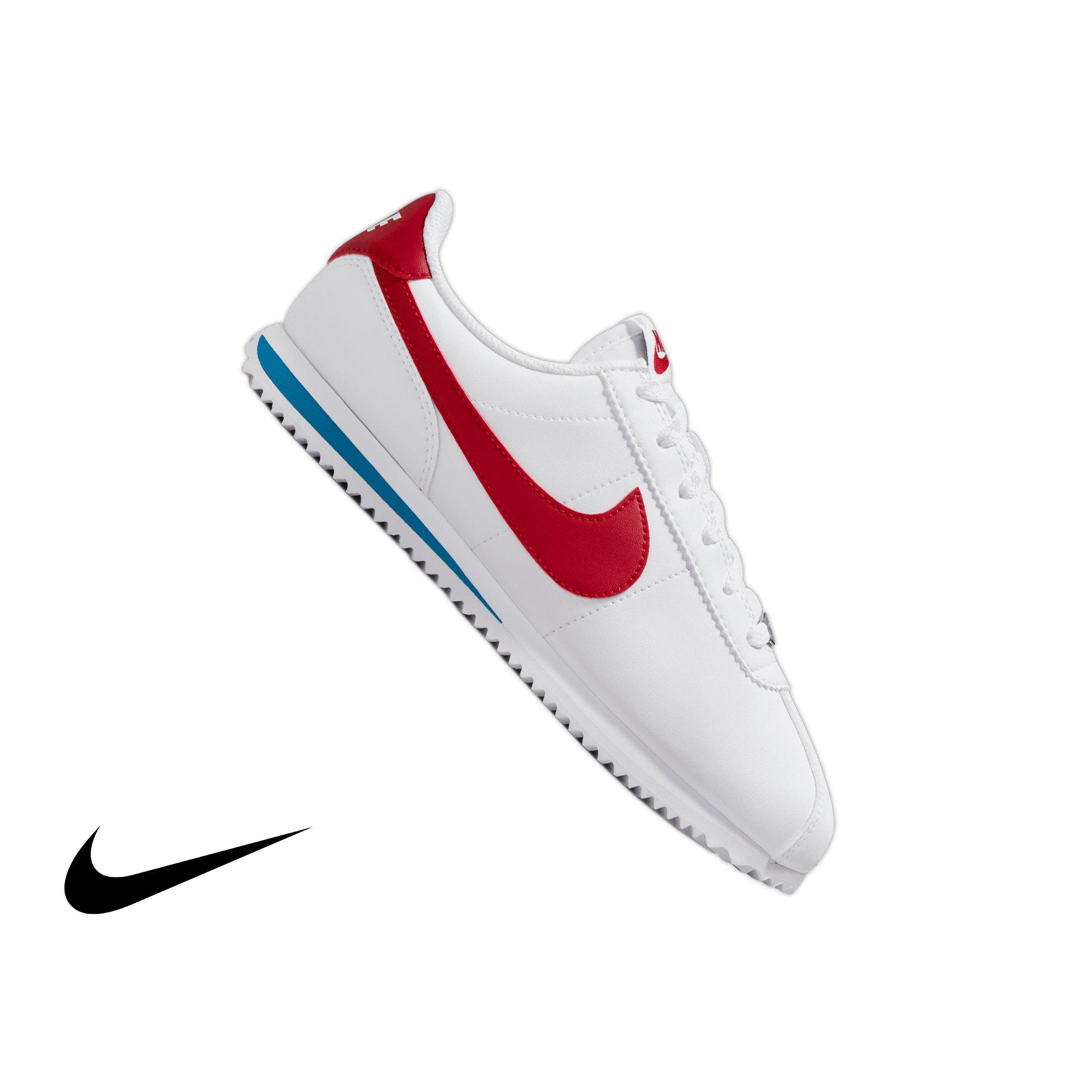 Nike Cortez "Forrest Gump" Grade School Kids' Shoe - WHITE/RED