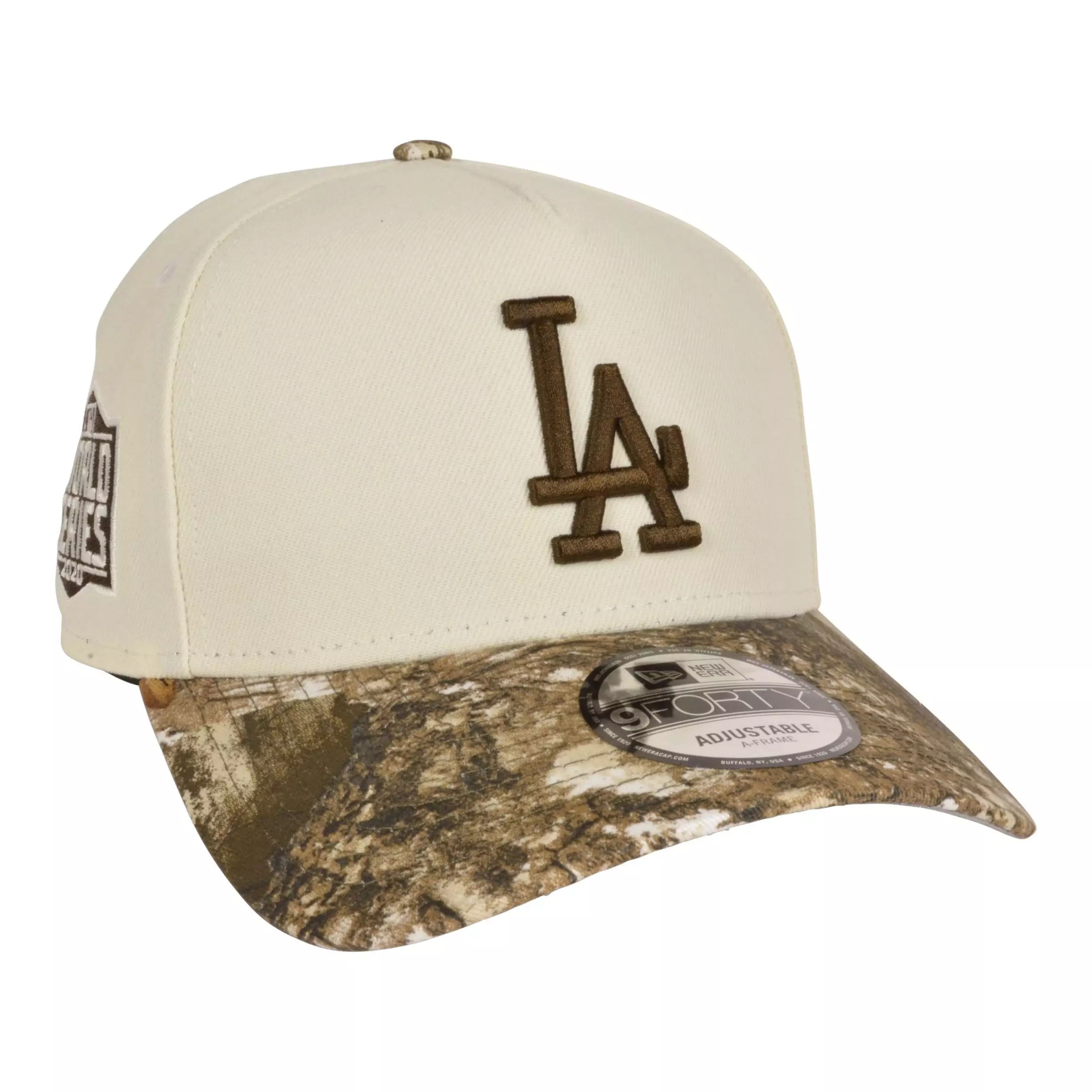 New Era Los Angeles Dodgers 9FORTY '20 World Series Snapback Hat - Cream/Camo - CREAM