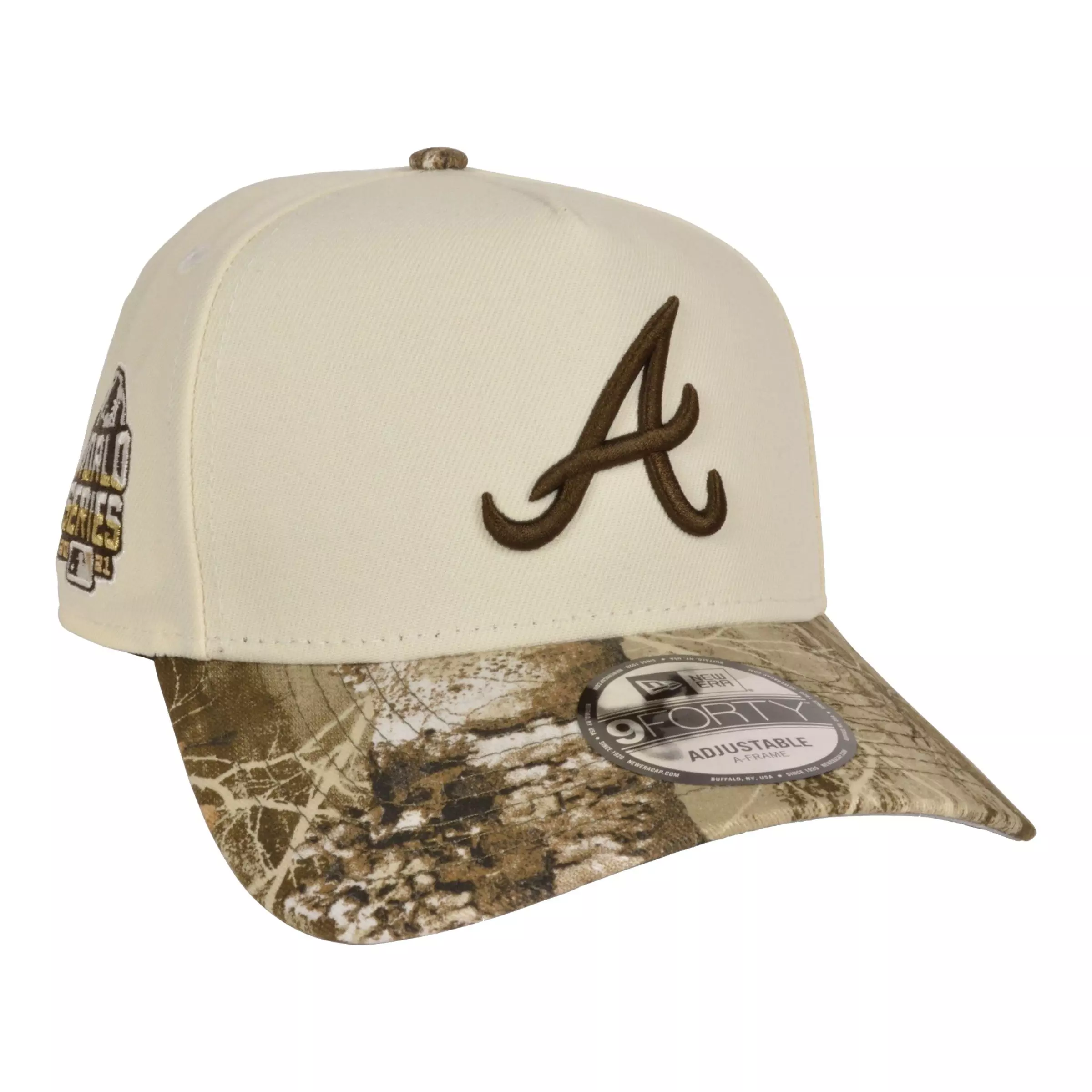 New Era Atlanta Braves 9FORTY '21 World Series Snapback Hat - Cream/Camo - CREAM