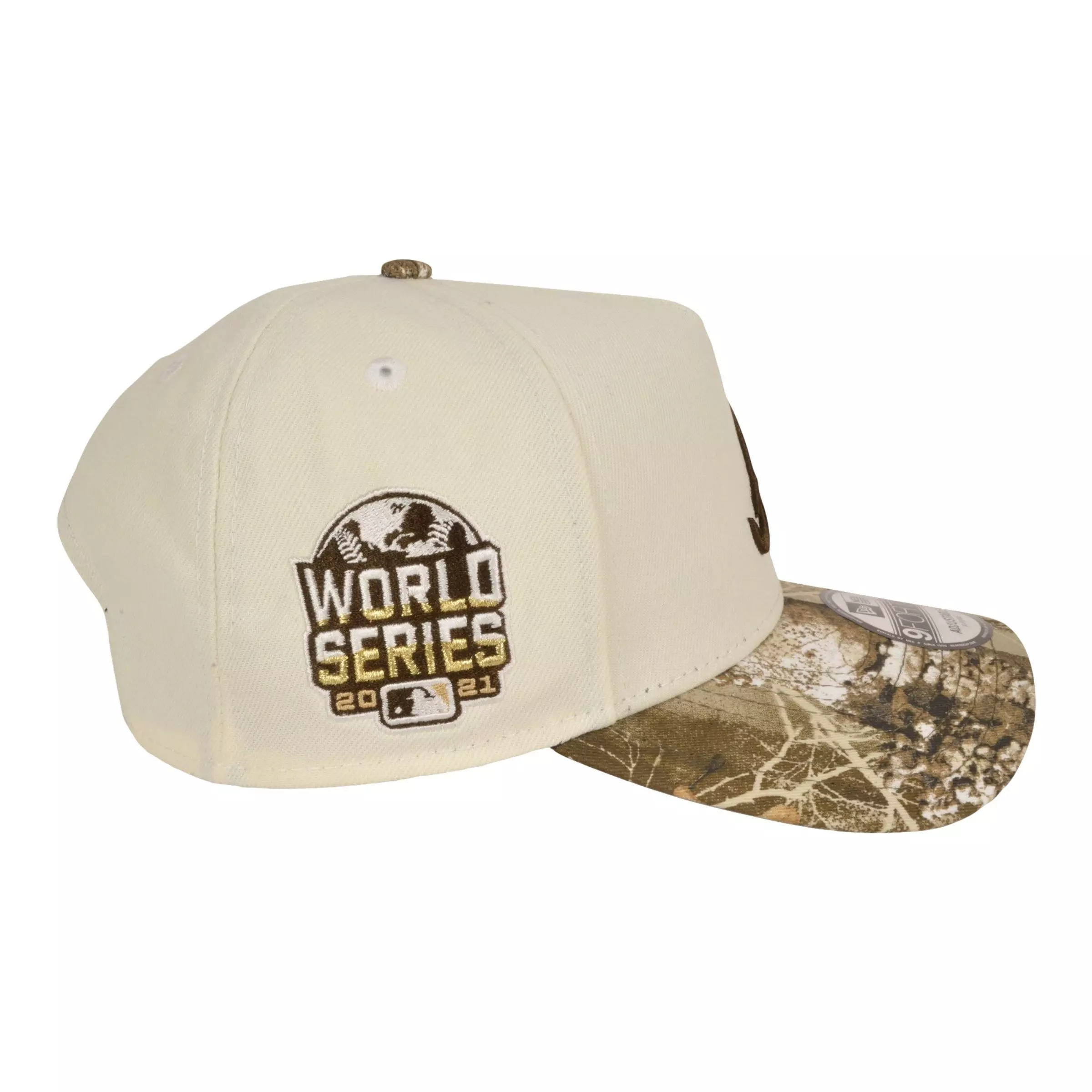 New Era Atlanta Braves 9FORTY '21 World Series Snapback Hat - Cream/Camo - CREAM