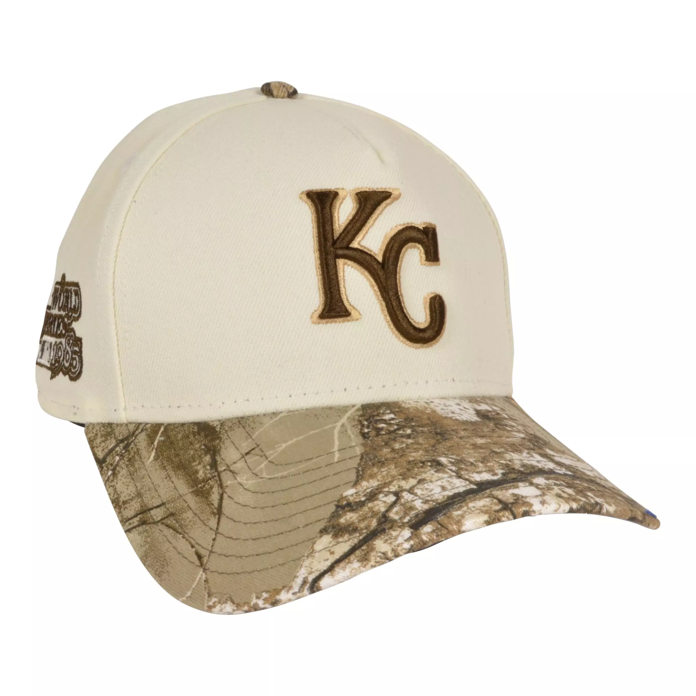 New Era Kansas City Royals 9FORTY '85 World Series Snapback Hat-Cream/Camo - CREAM