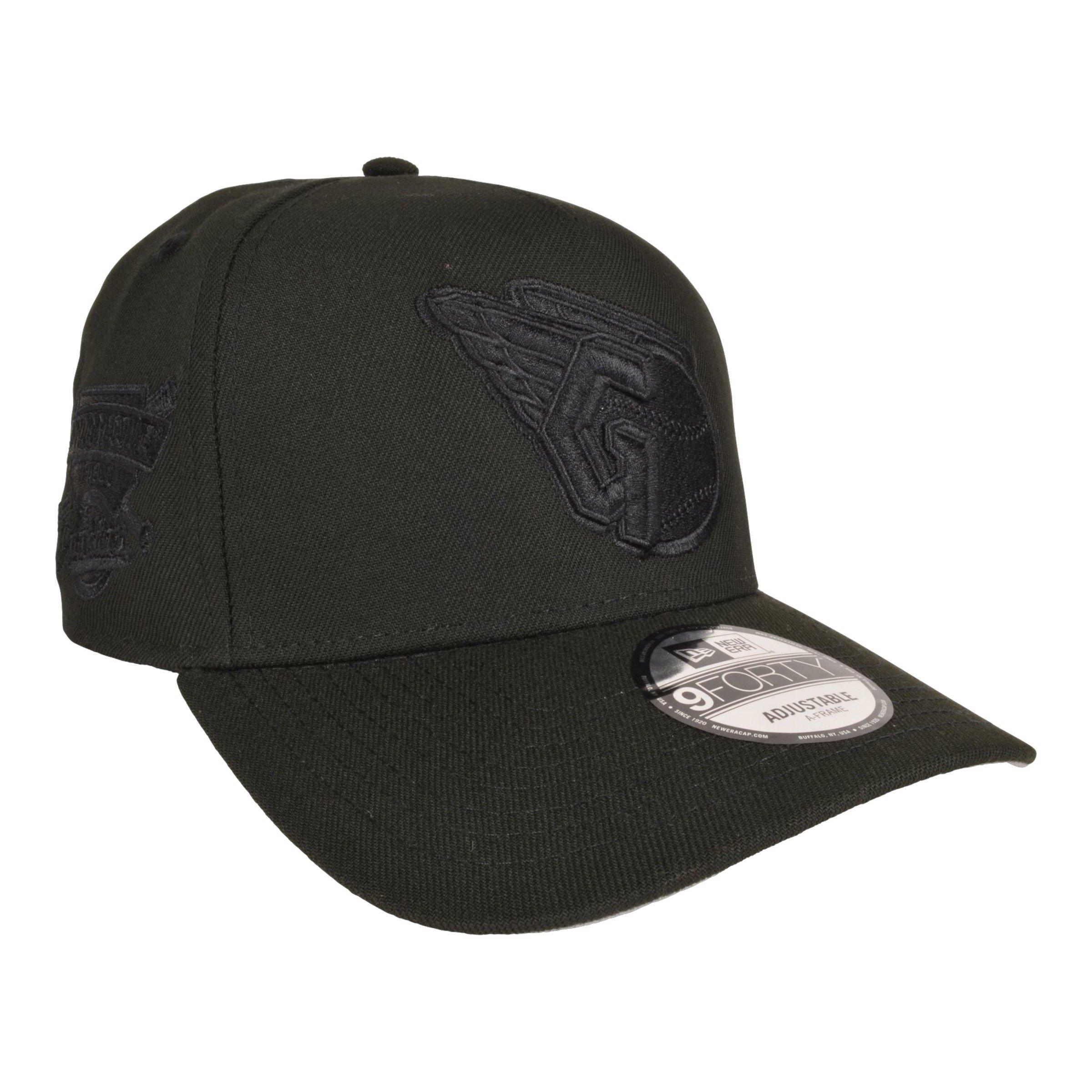 New Era Cleveland Guardians 9FORTY Progressive Field Snapback Hat  - Triple Black - BLACK Thumbnail View 2
