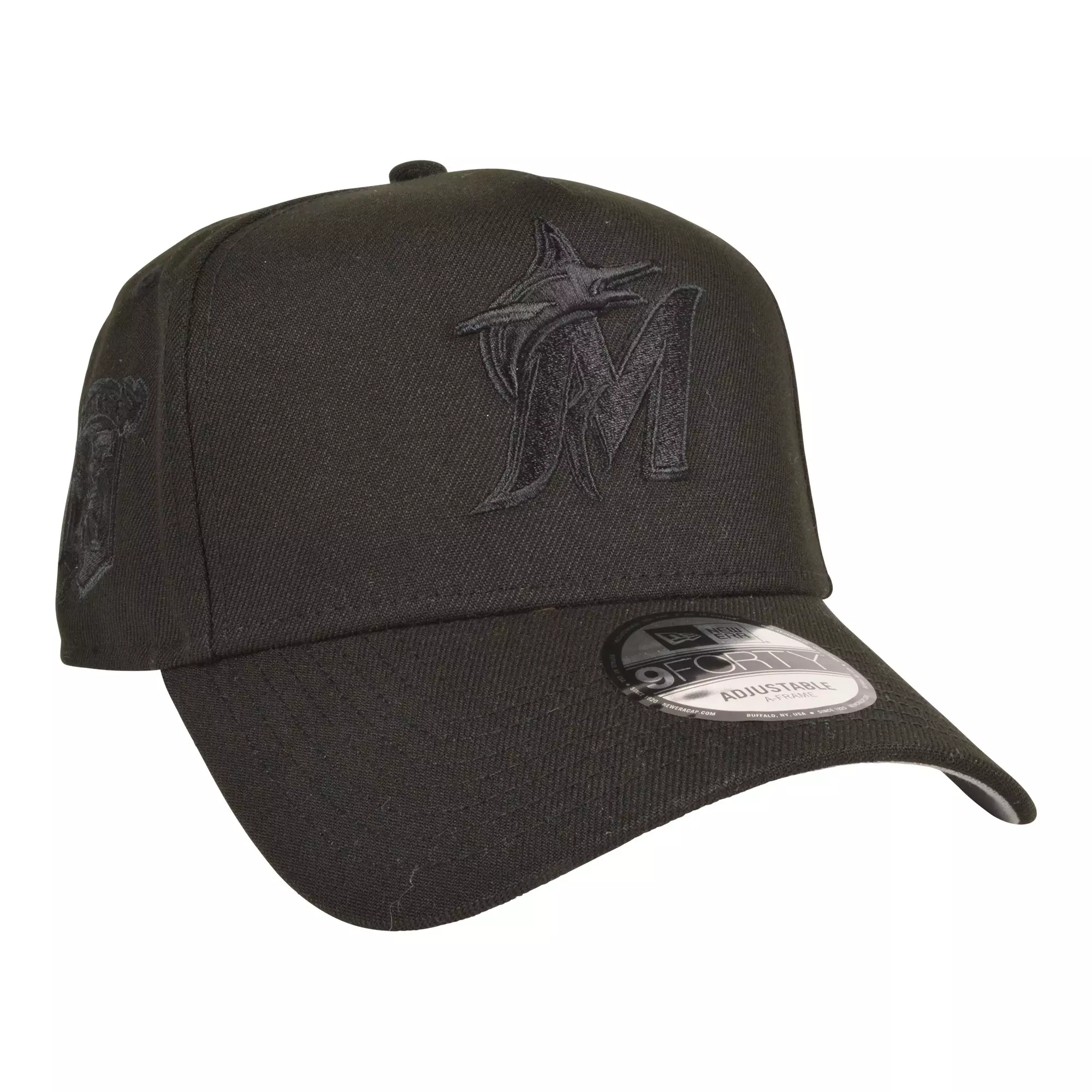New Era Miami Marlins 9FORTY Snapback Hat - Black - CREAM